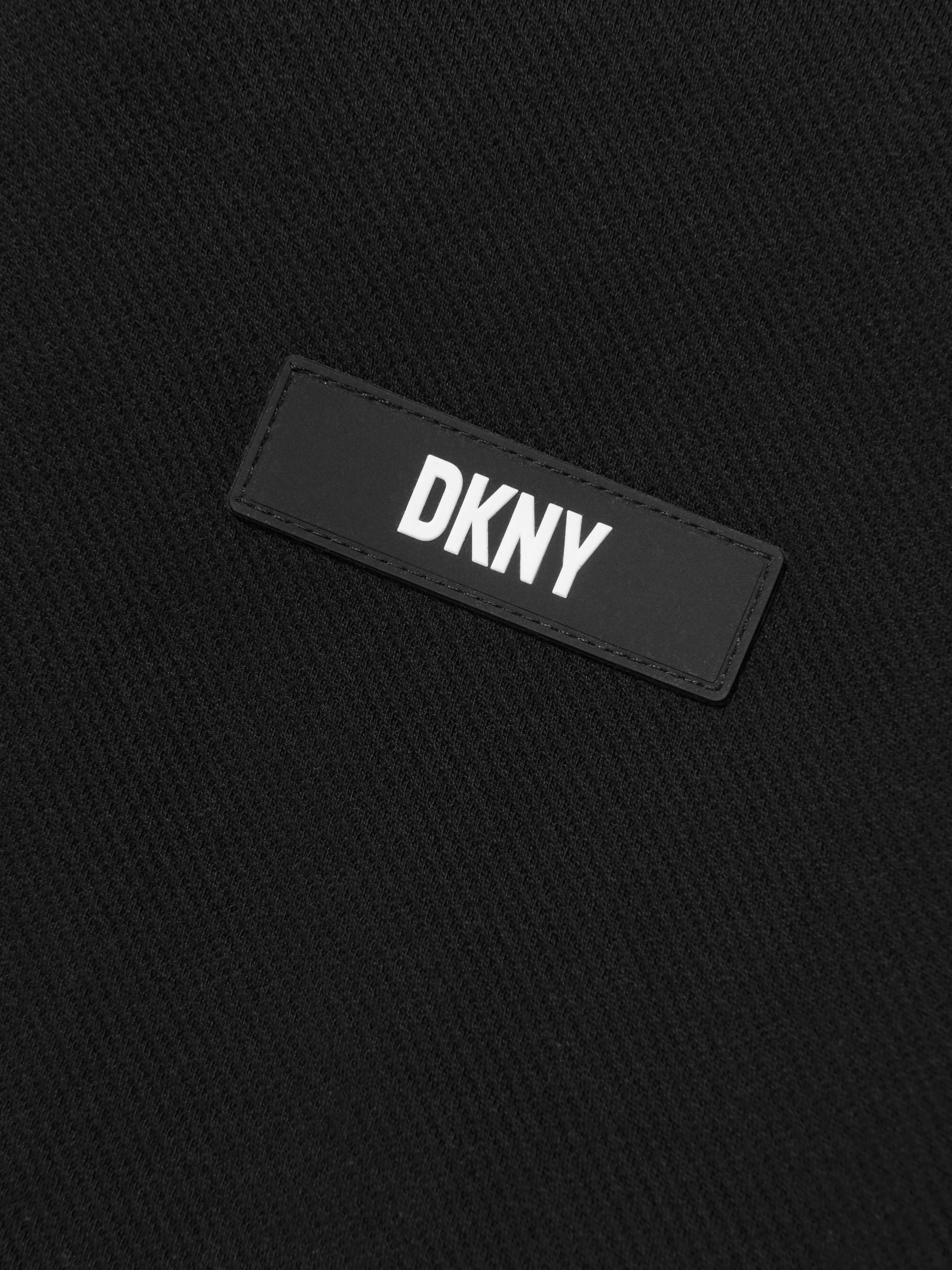 DKNY Boys Contrast Zip Up Top in Black