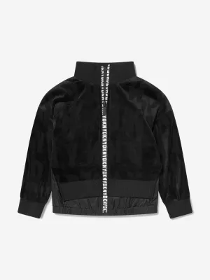 DKNY Girls Embossed Logo Zip Up Top