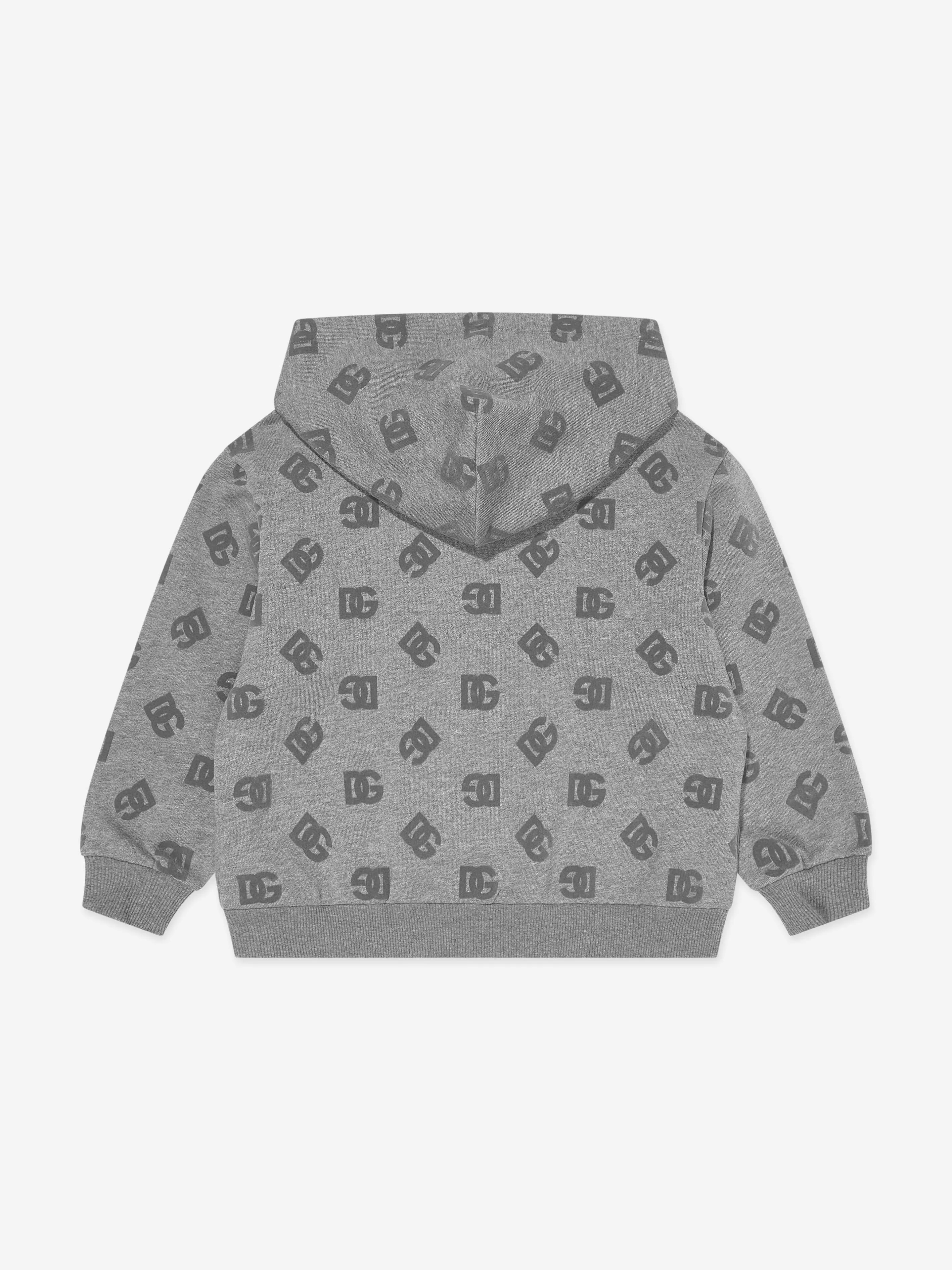 Dolce & Gabbana Boys DG Logo Zip Up Top in Grey