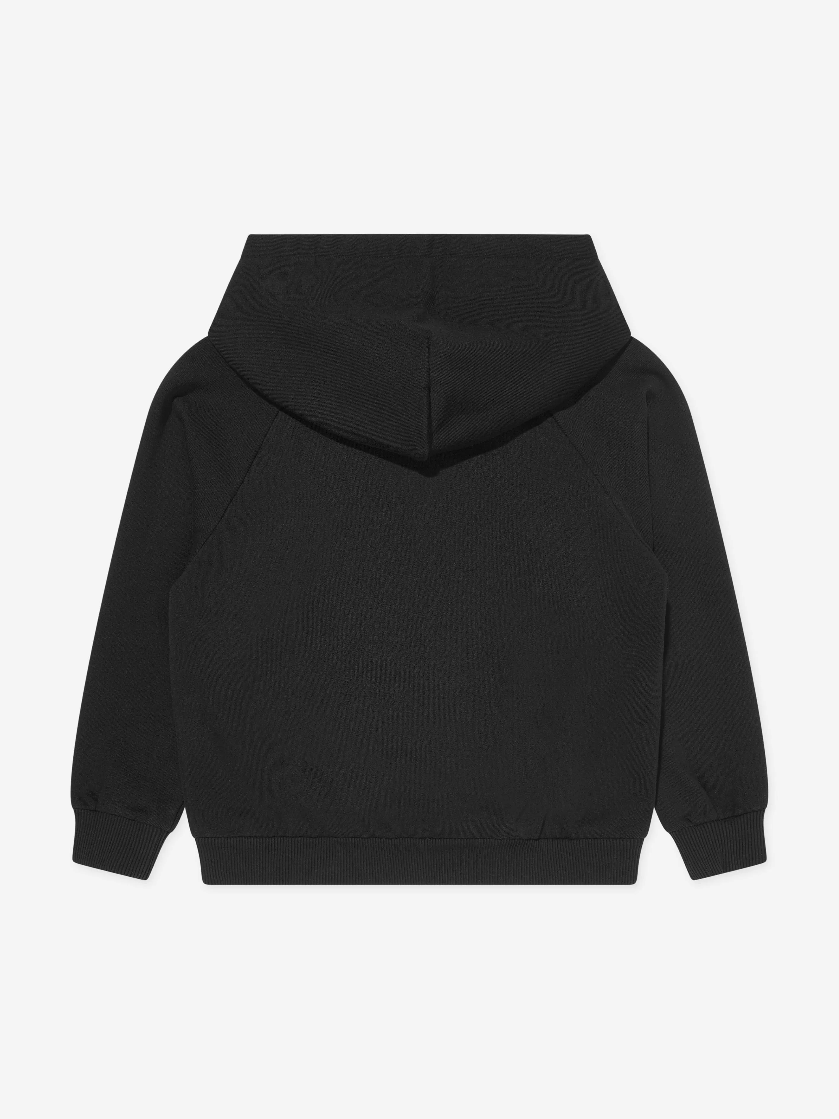 Dolce & Gabbana Boys Flocked Logo Hoodie in Black