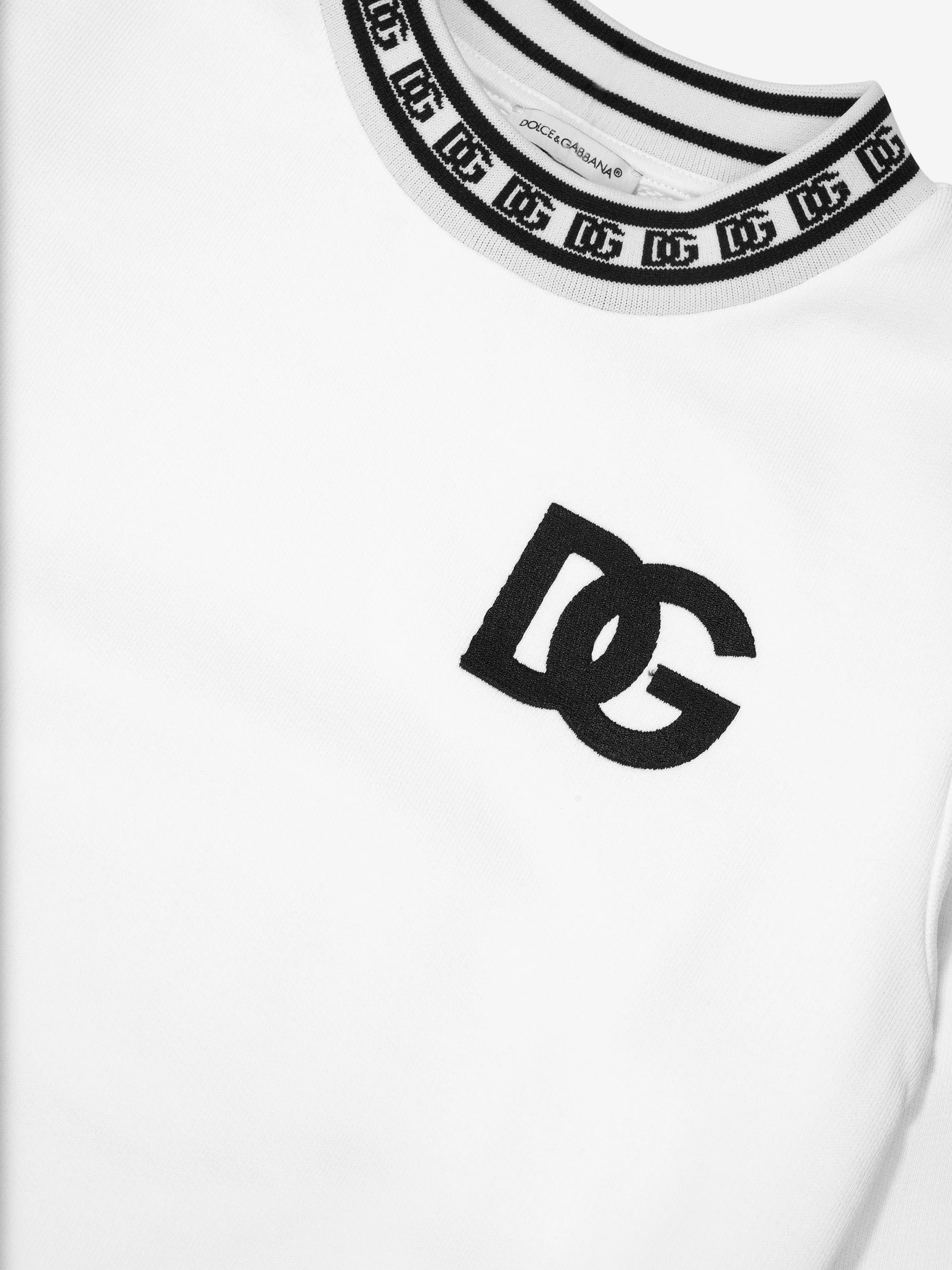 Dolce & Gabbana Boys Logo Band Sweatshirt in White