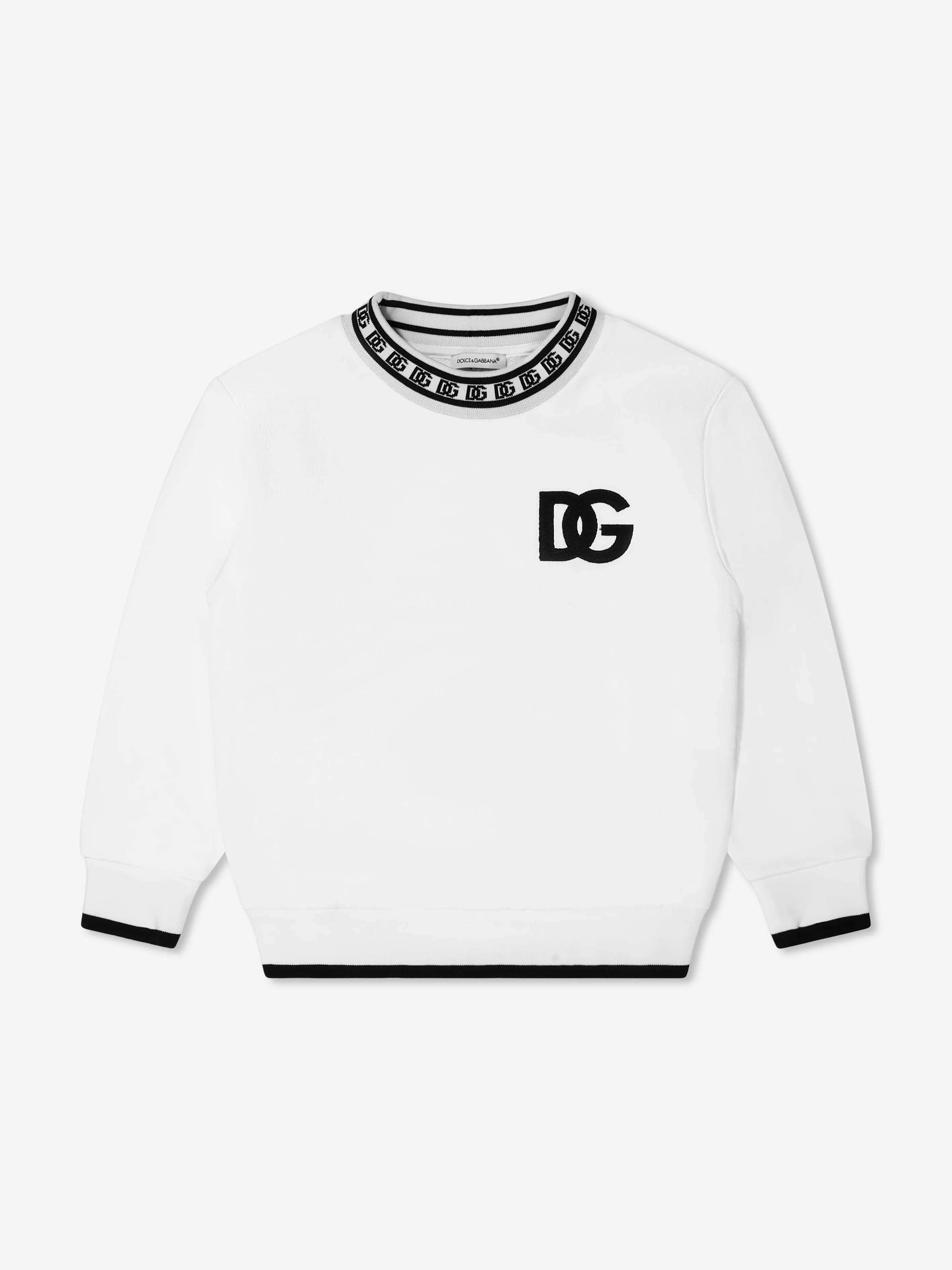 Dolce & Gabbana Boys Logo Band Sweatshirt in White