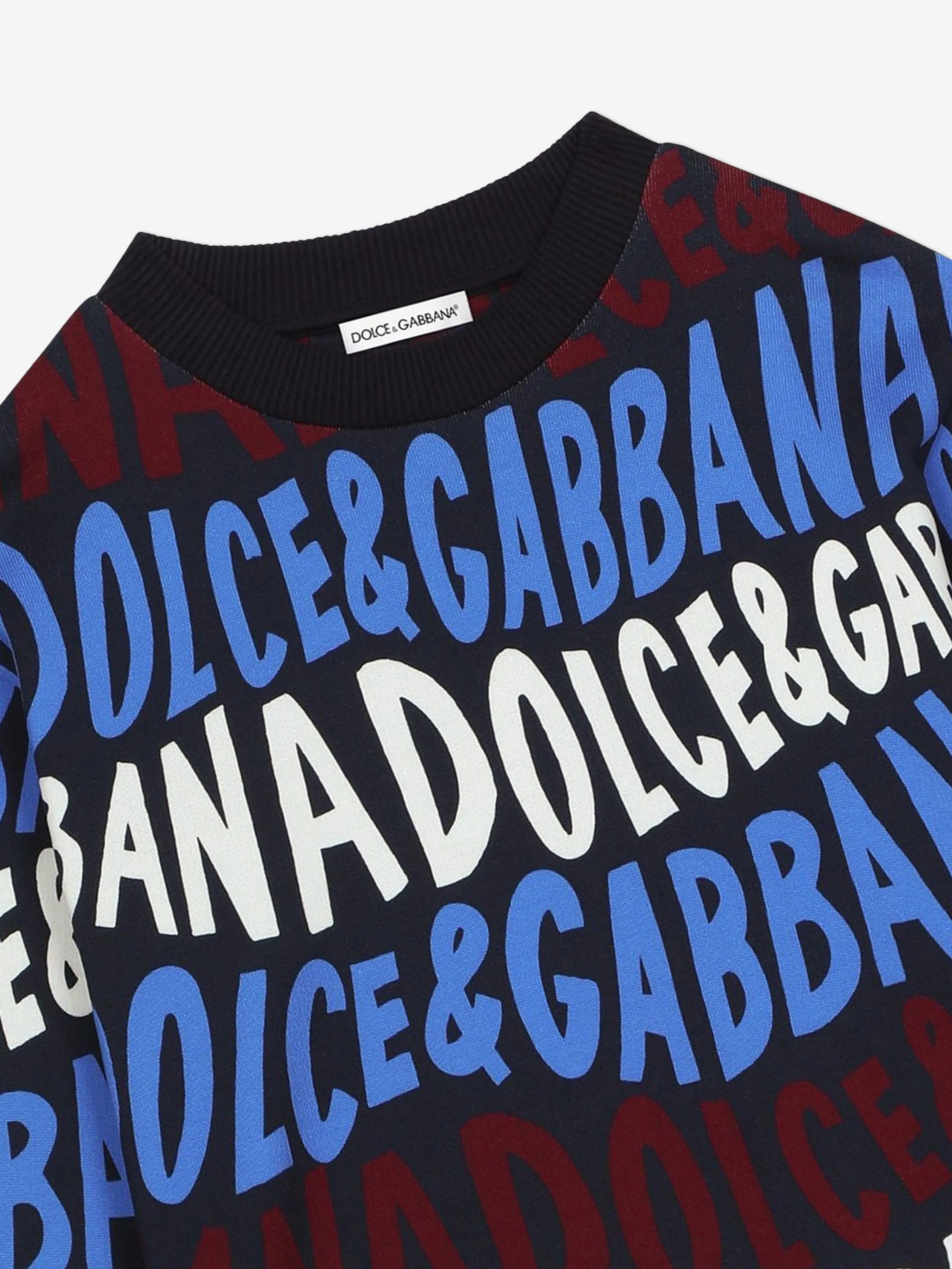 Dolce & Gabbana Boys Logo Print Sweatshirt in Multicolour