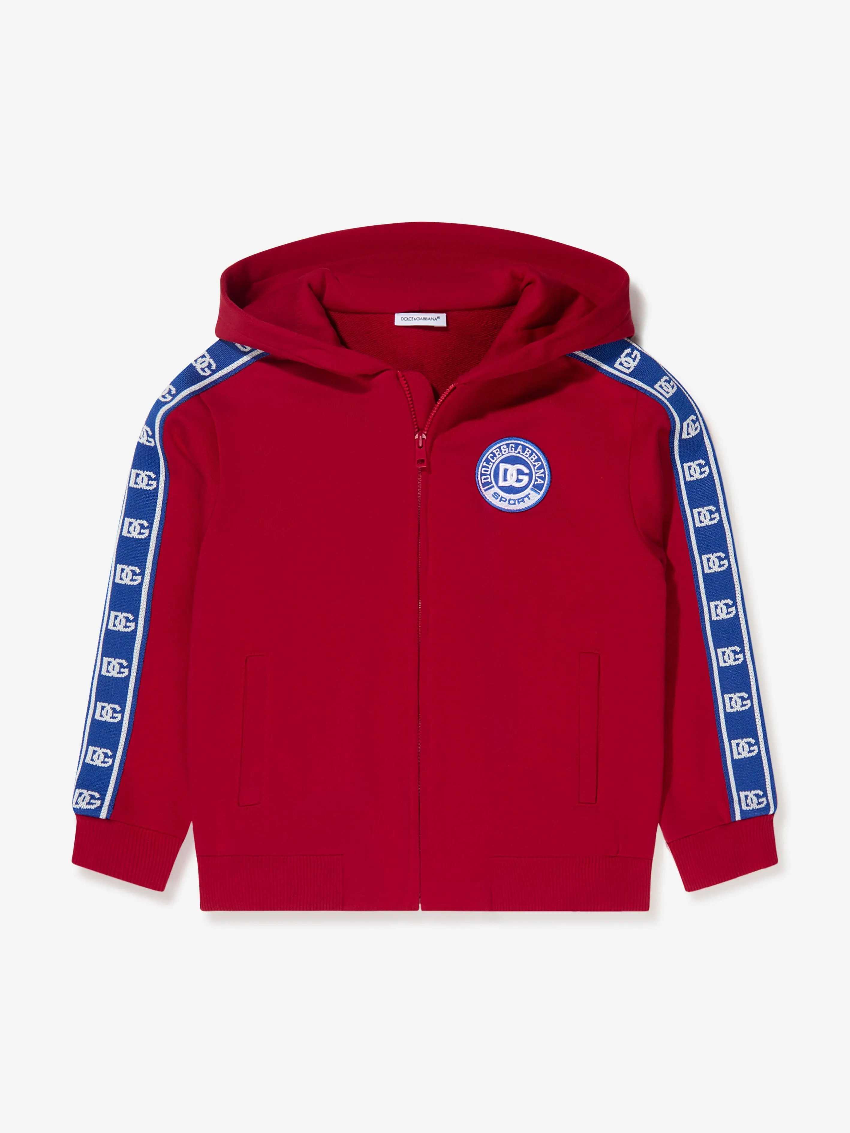 Dolce & Gabbana Boys Logo Tape Zip Up Hoodie