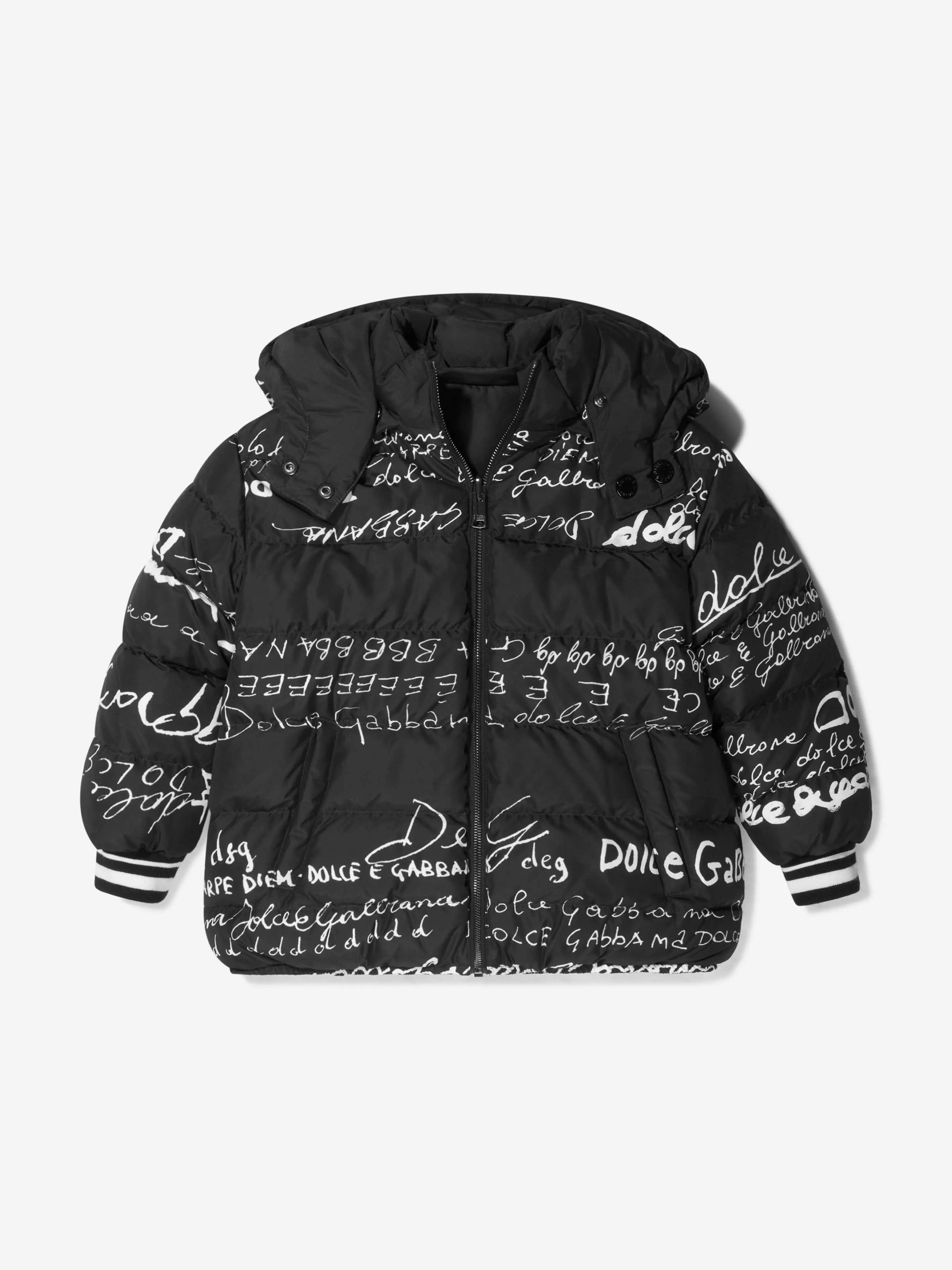 Dolce & Gabbana Girls Black Nyon Padded Jacket