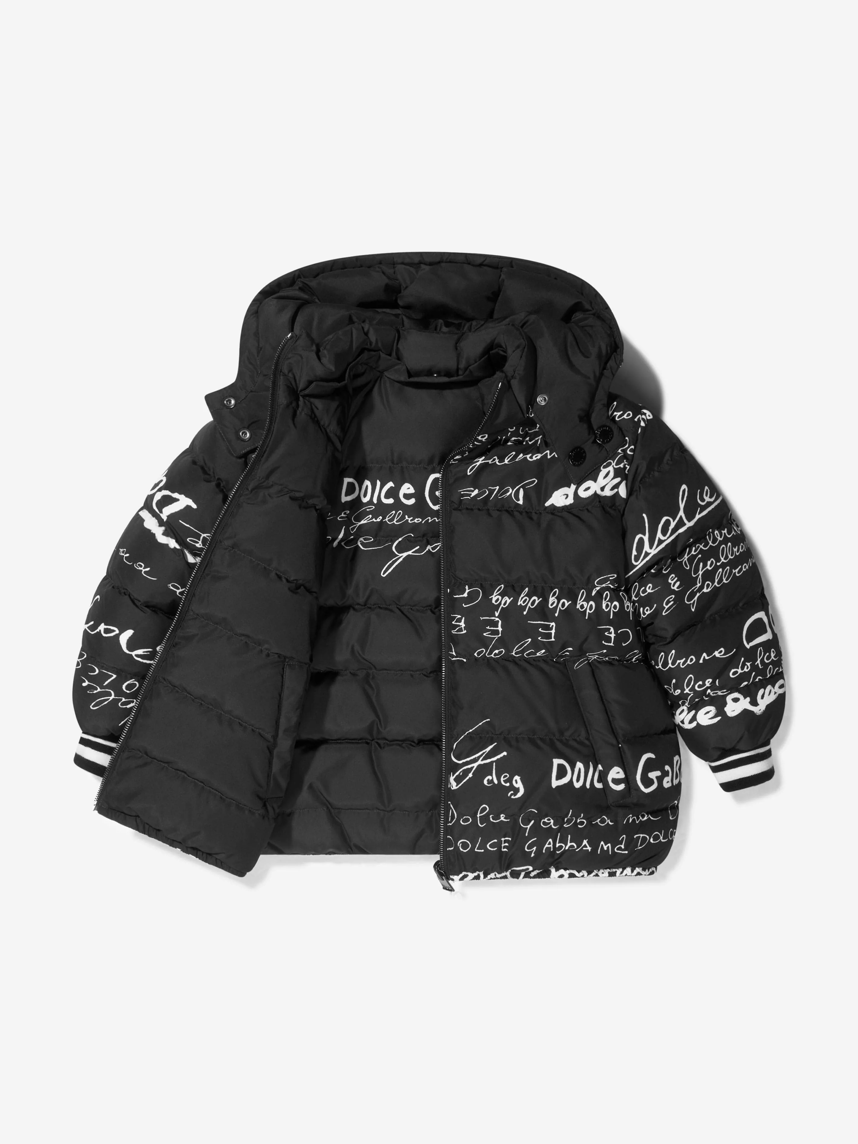 Dolce & Gabbana Girls Black Nyon Padded Jacket