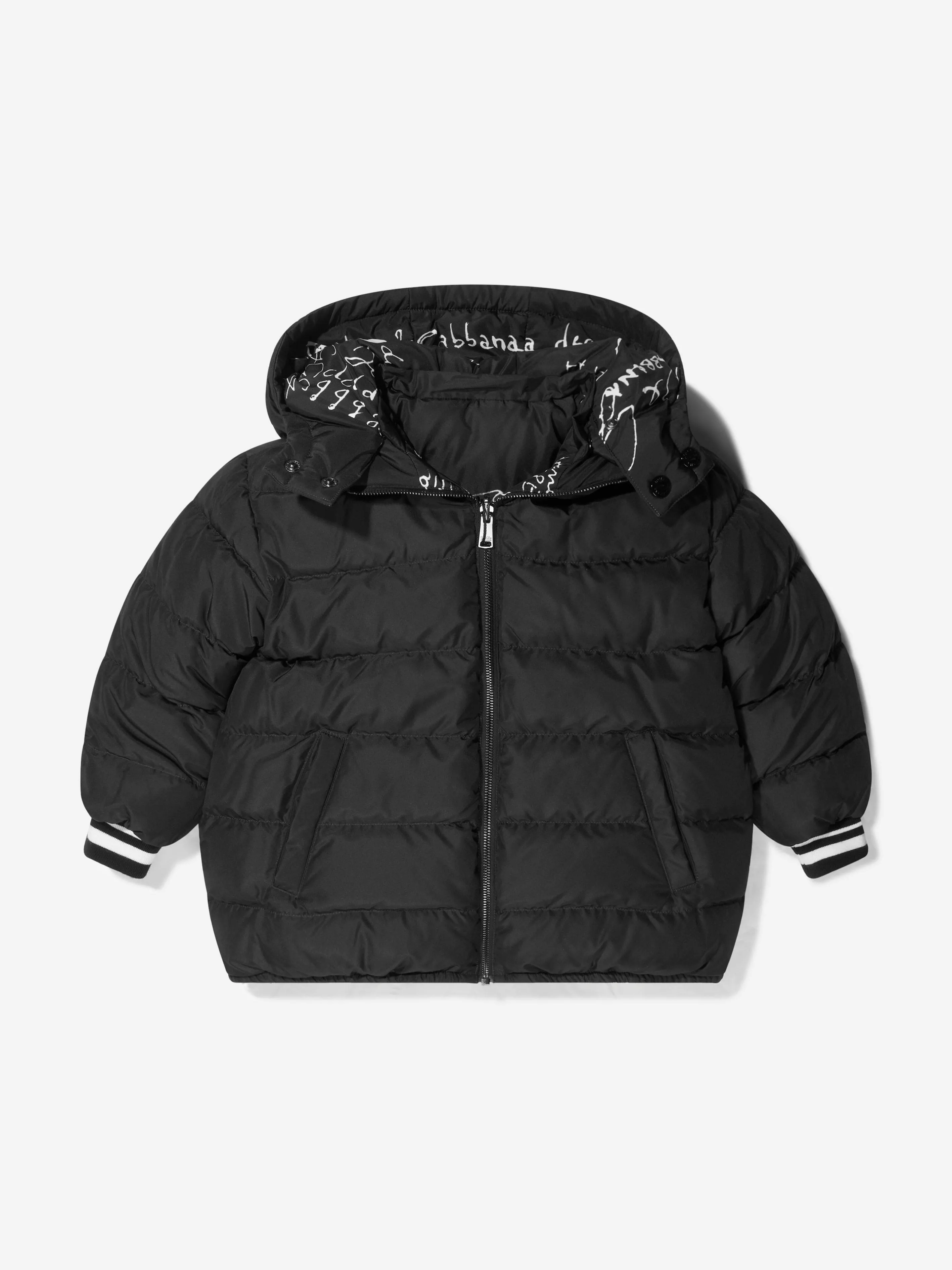 Dolce & Gabbana Girls Black Nyon Padded Jacket