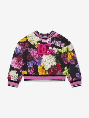 Dolce & Gabbana Girls Floral Print Logo Sweatshirt