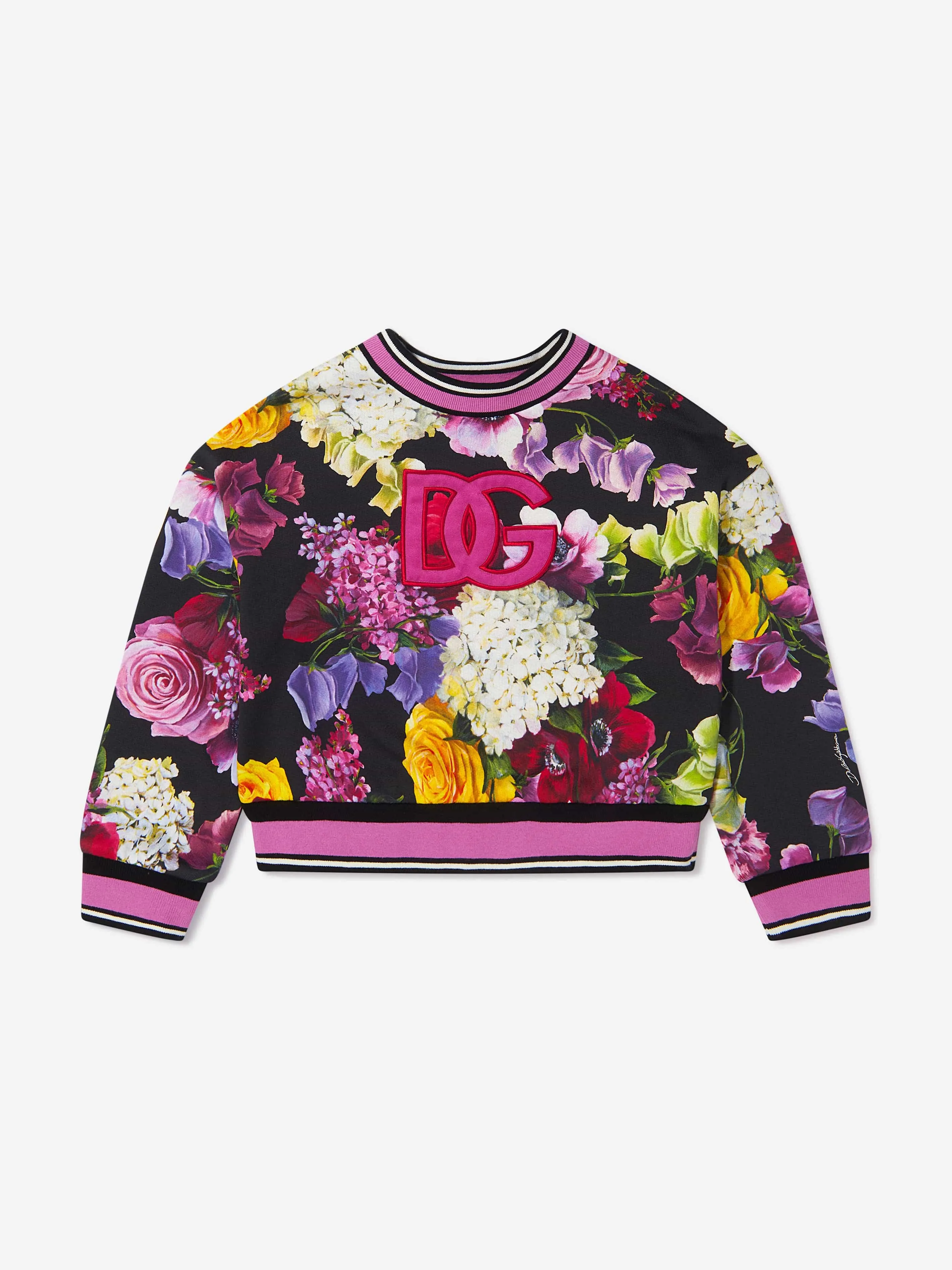 Dolce & Gabbana Girls Floral Print Logo Sweatshirt