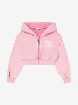 Dolce & Gabbana Girls Logo Zip Up Top in Pink