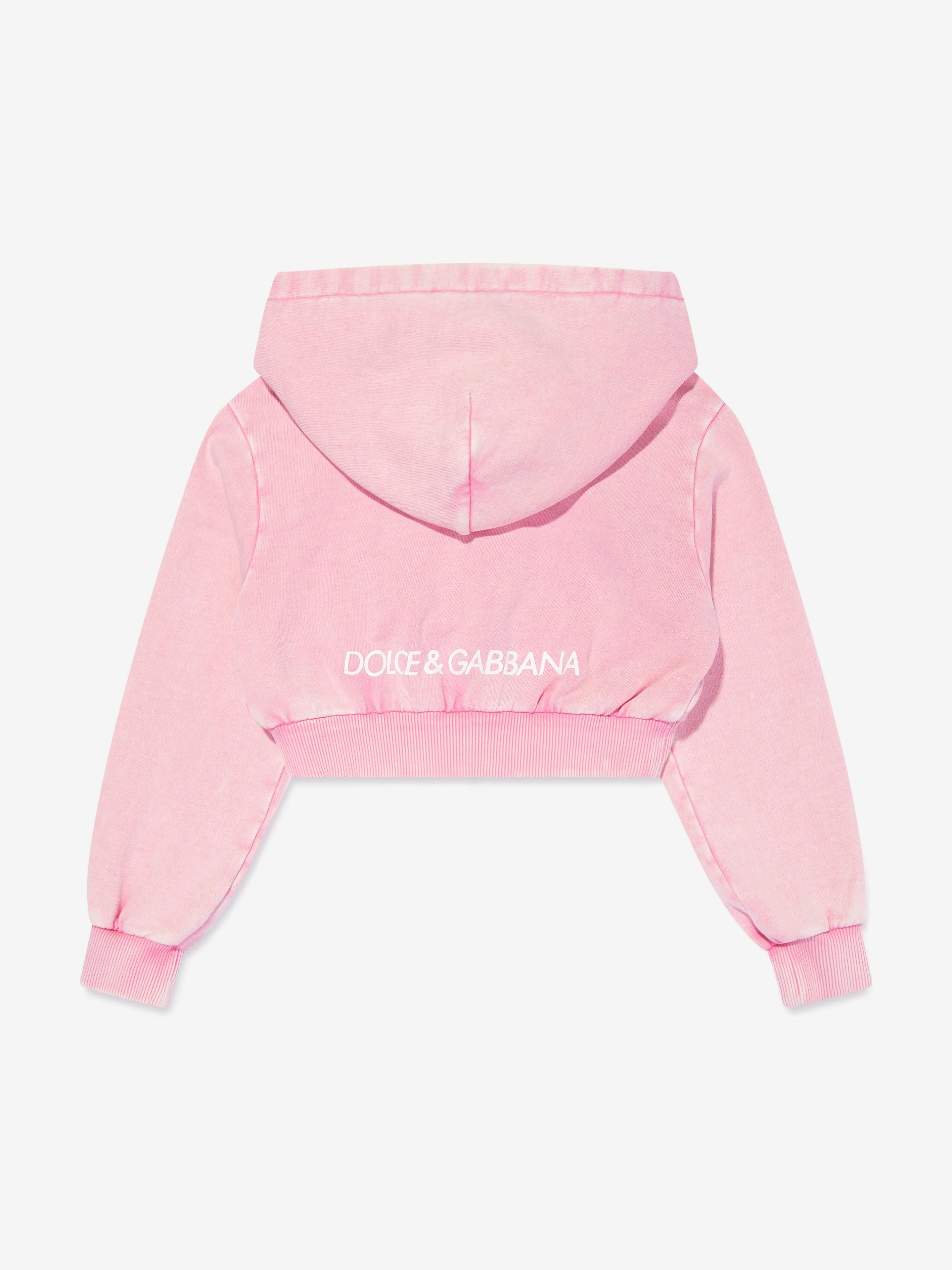 Dolce & Gabbana Girls Logo Zip Up Top in Pink