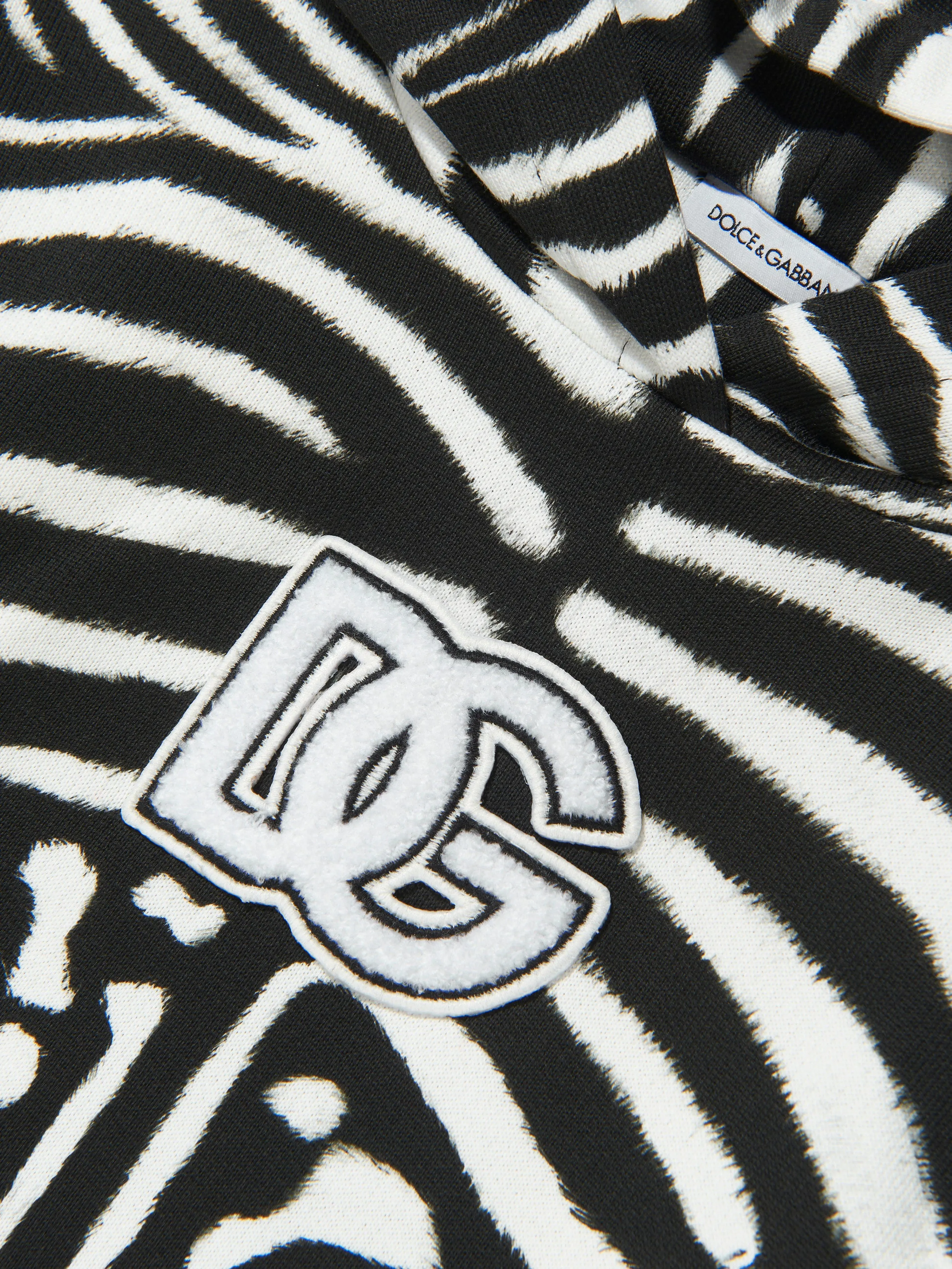 Dolce & Gabbana Girls Zebra Print Logo Hoodie