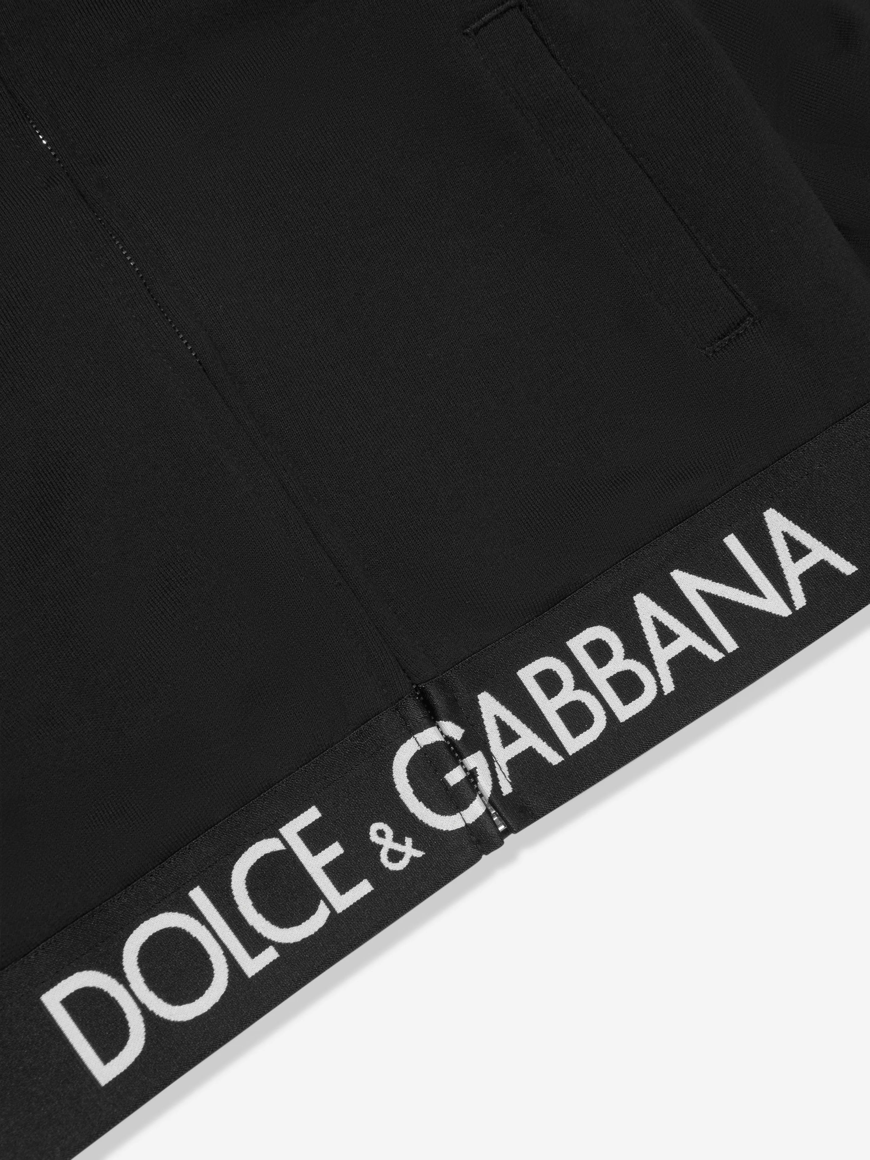 Dolce & Gabbana Kids Logo Waistband Zip Up Hoodie