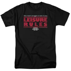 Ferris Buellers Day Off Leisure Rules Mens T Shirt Black