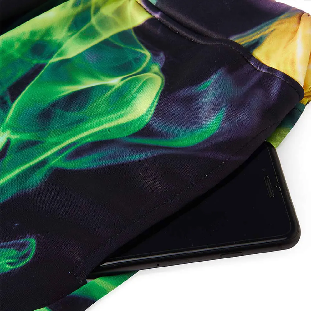 Graphic Colorful Fire Smoke Joggers