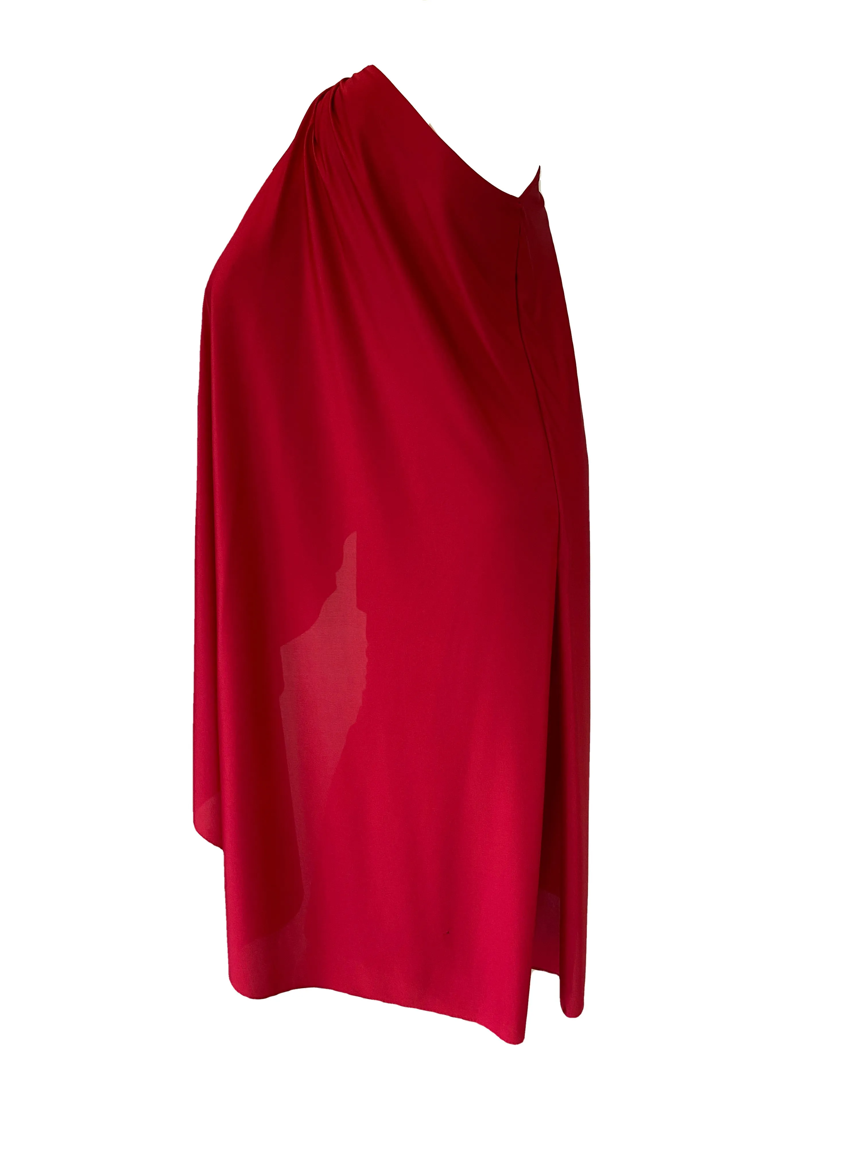 Halston IV Red One Shoulder Jersey Gown for Dorian