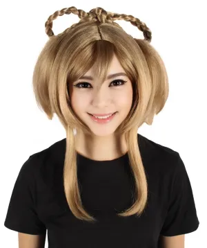 HPO Adult Women's Action Role Play Video Game Character Short Cosplay Blonde Wig I Perfect for Halloween I Flame-retardant Synthetic Fiber