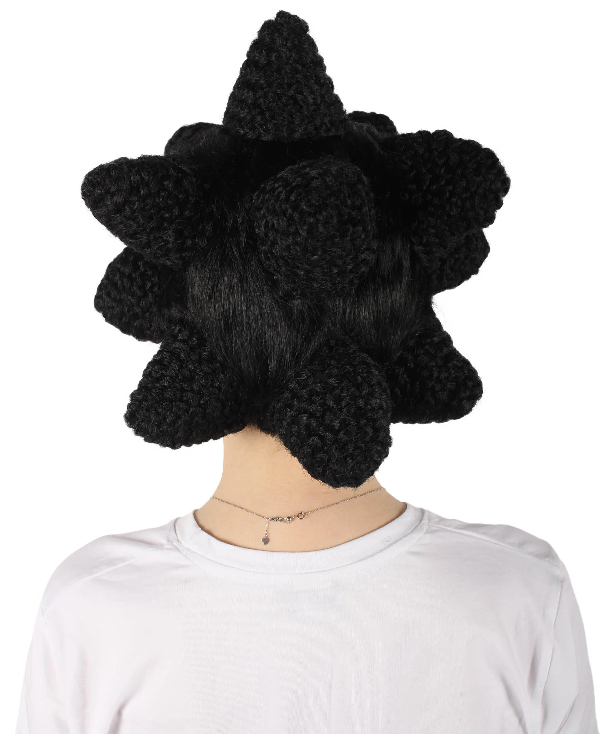 HPO Adult Women's Bantu Knot Black Wig I Cosplay and Halloween Wig I Flame-retardant Synthetic Fiber