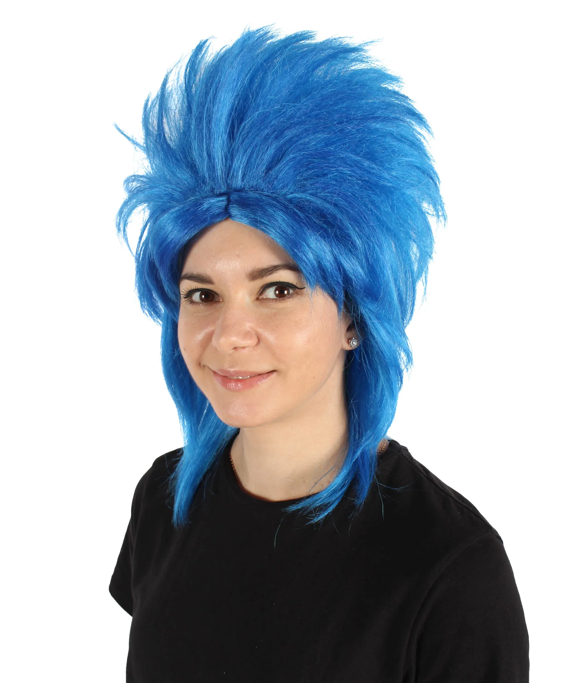 HPO Adult Women's Blue Updo Drag Queen Wig for Cosplay