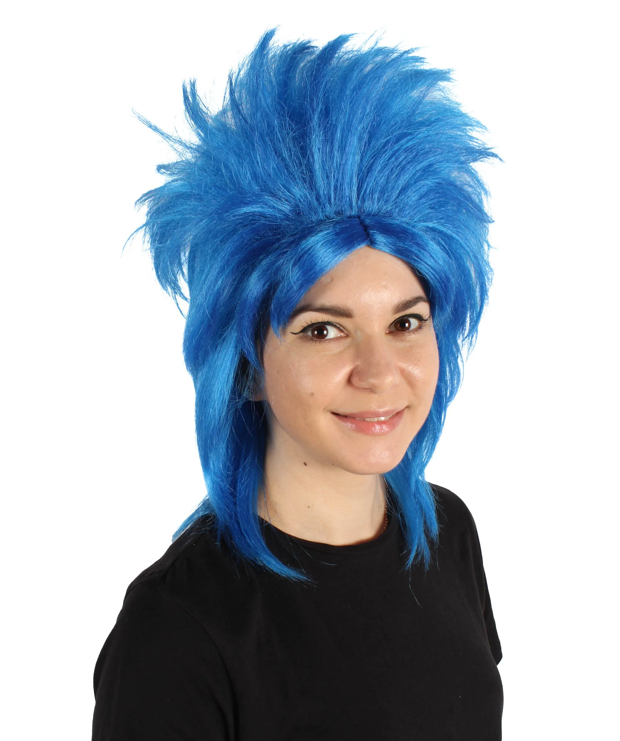 HPO Adult Women's Blue Updo Drag Queen Wig for Cosplay