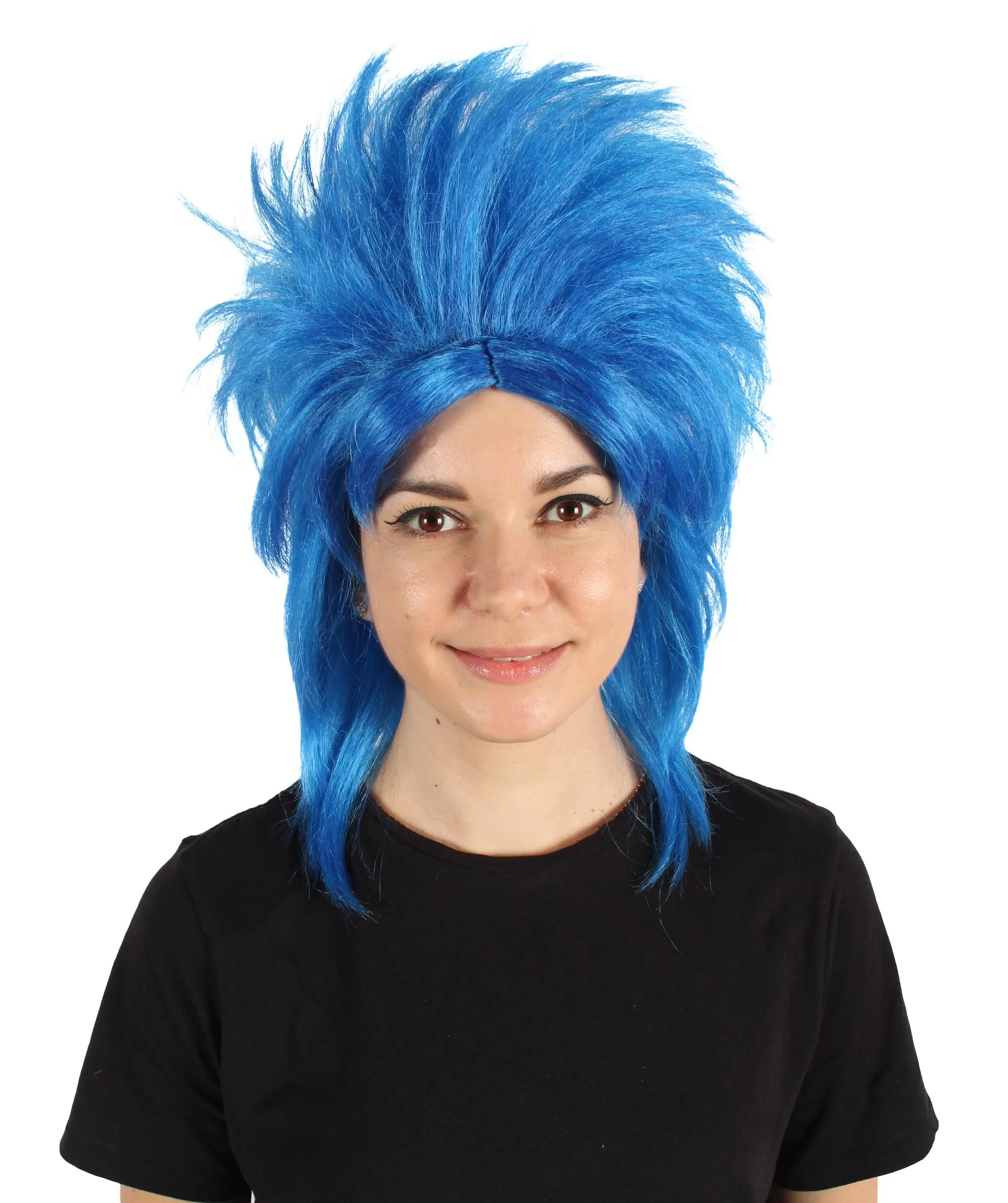 HPO Adult Women's Blue Updo Drag Queen Wig for Cosplay