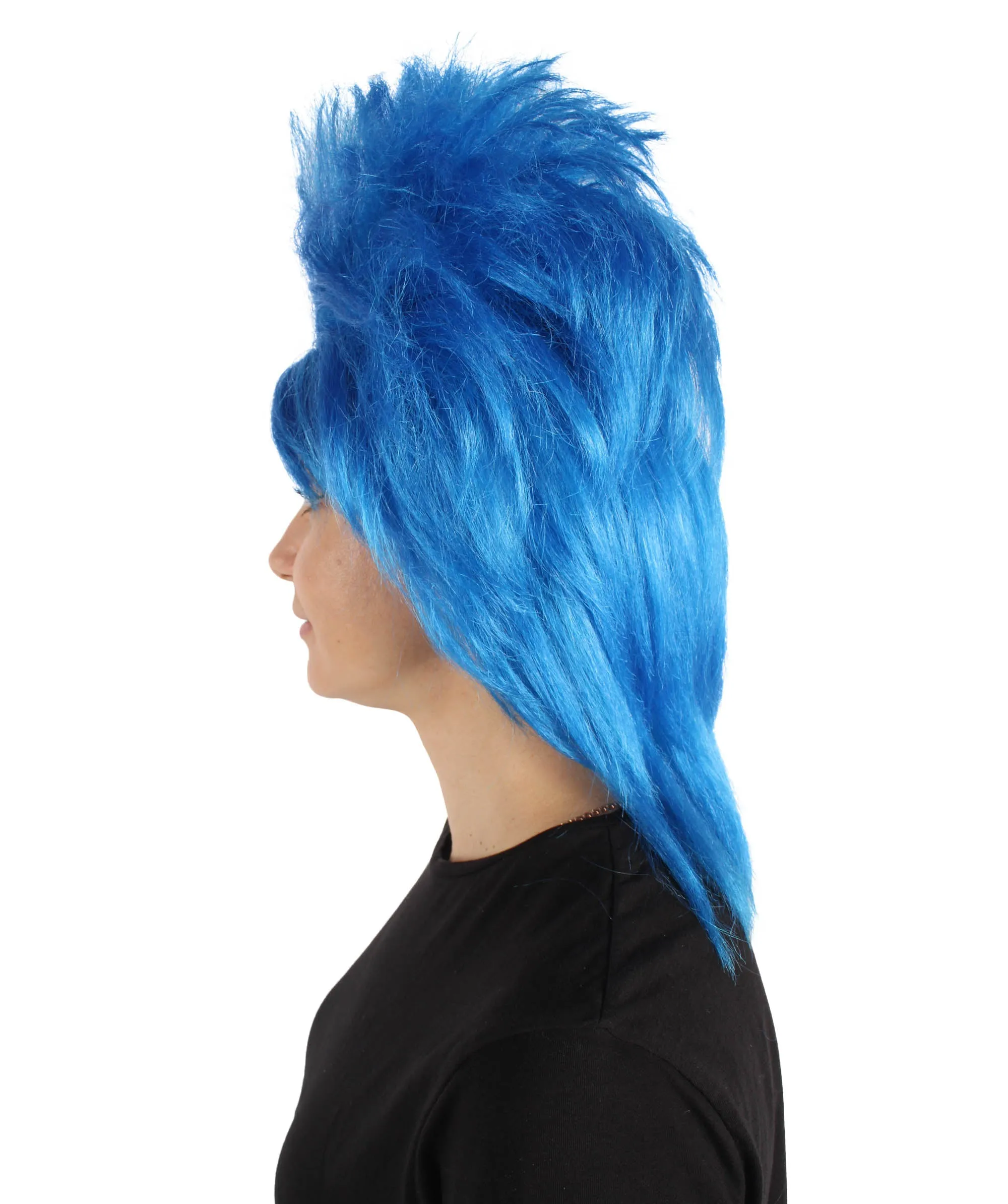 HPO Adult Women's Blue Updo Drag Queen Wig for Cosplay