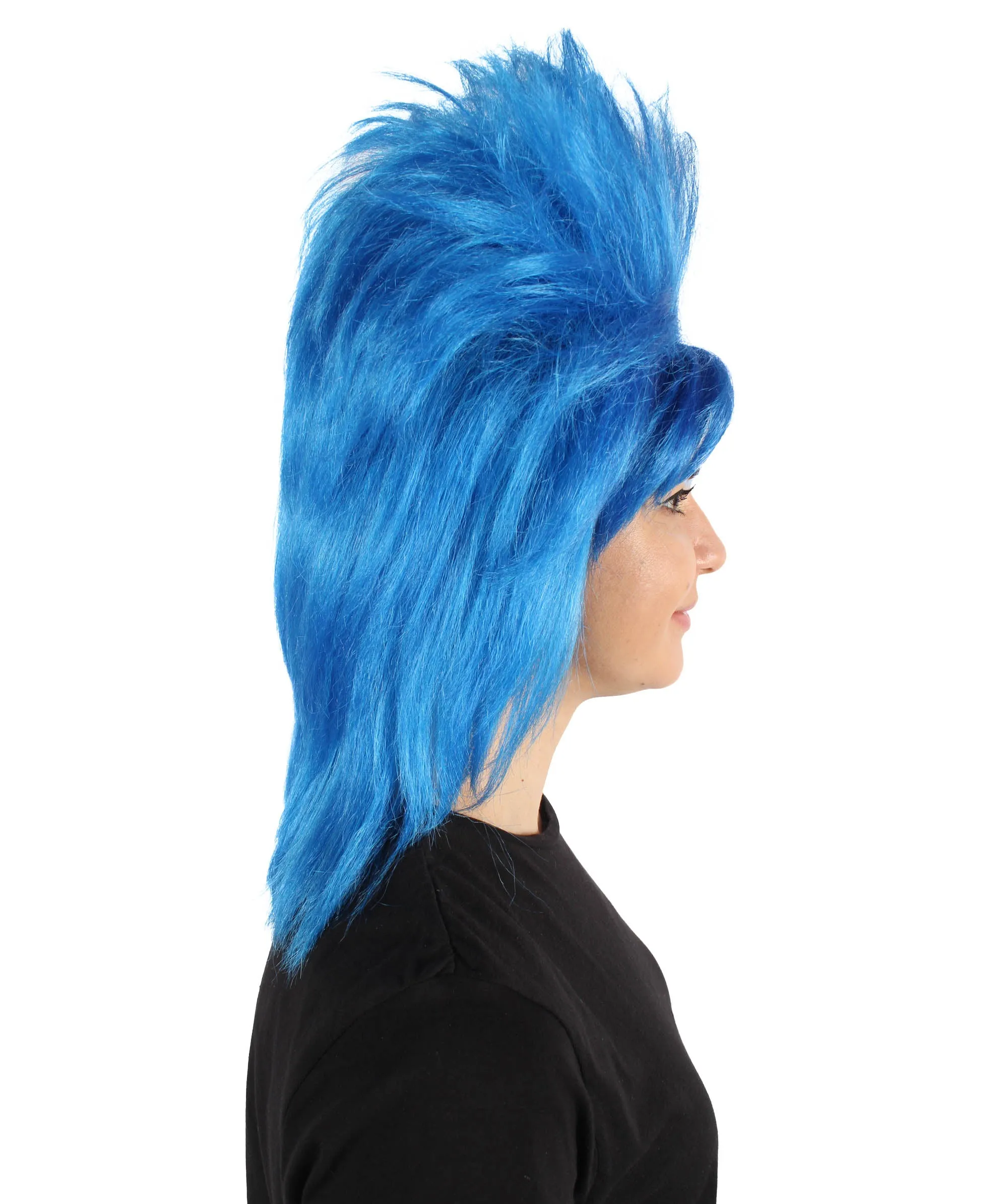 HPO Adult Women's Blue Updo Drag Queen Wig for Cosplay