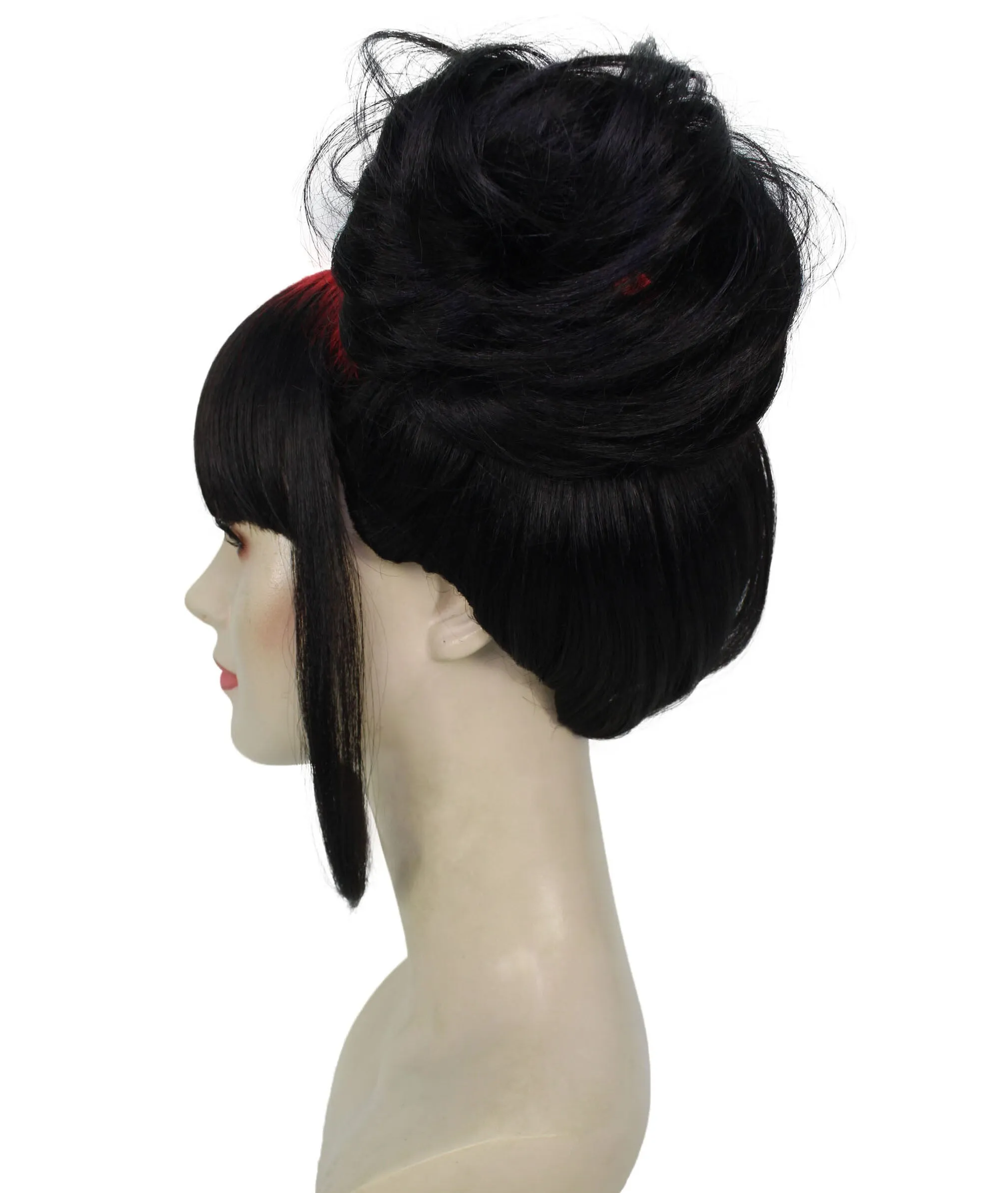 HPO Women's American Song writer Black Double Bun Wig for Cosplay