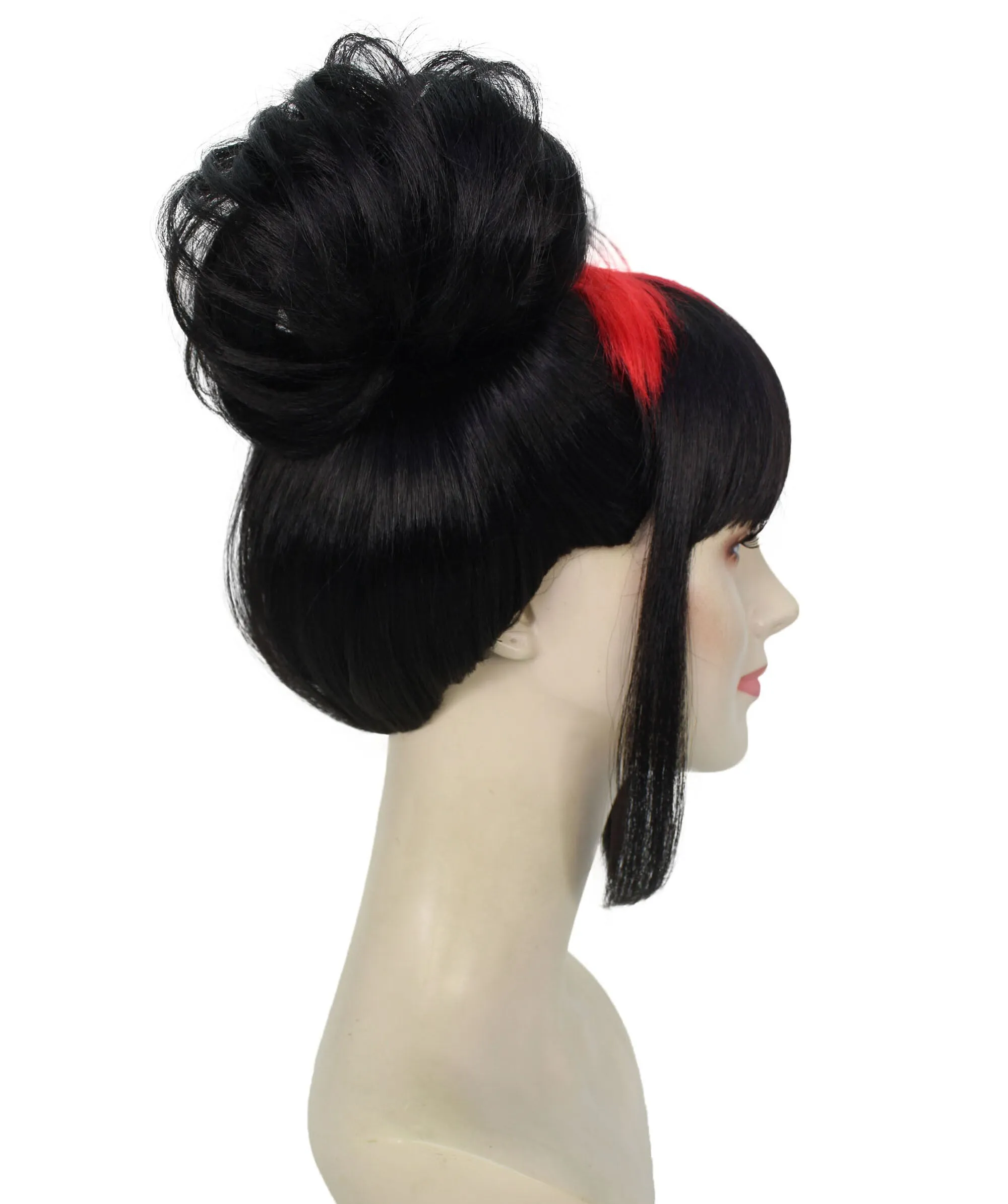 HPO Women's American Song writer Black Double Bun Wig for Cosplay