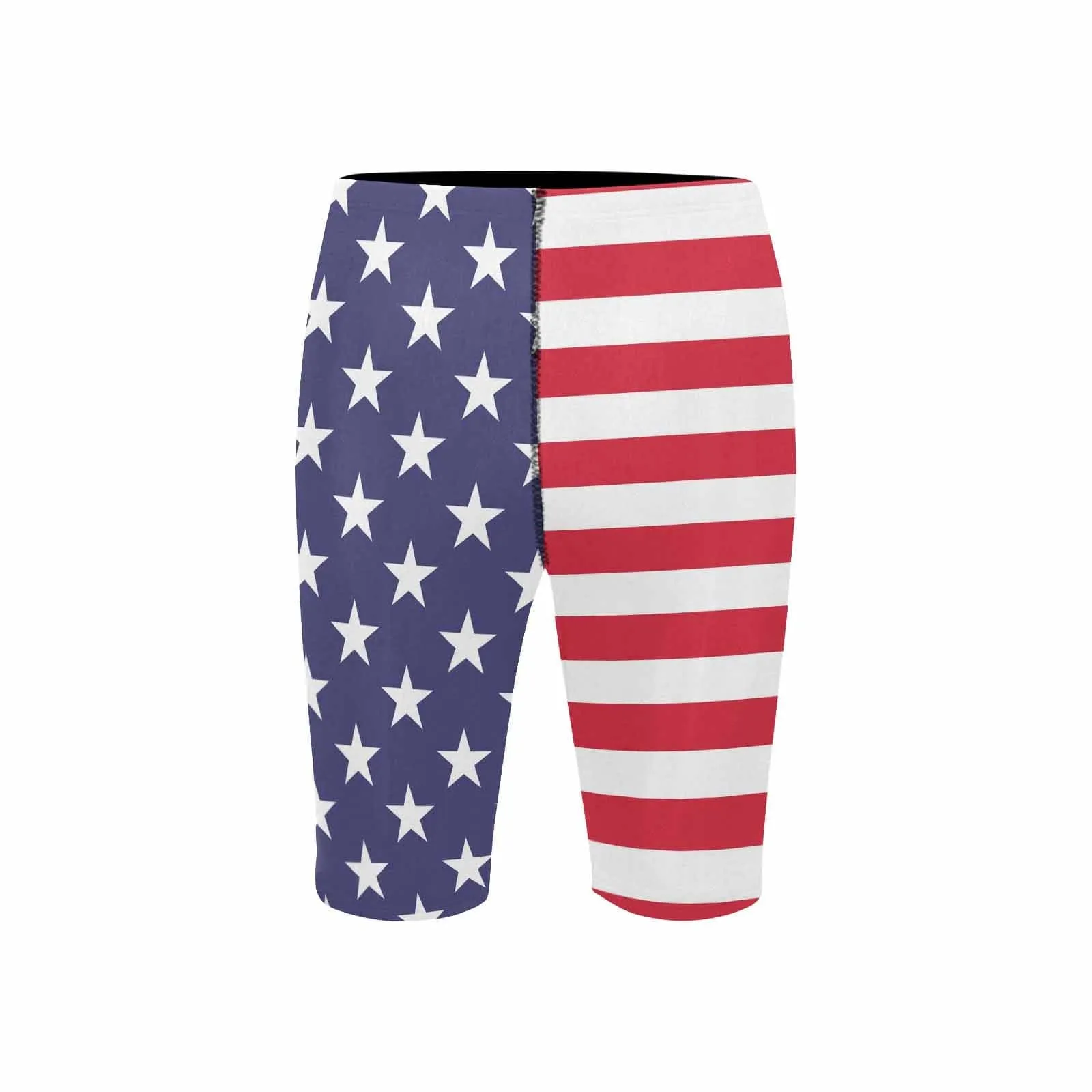 #Independence Day# American Flag Men's Knee Length Swimming Trunks Summer Swim Shorts for Him