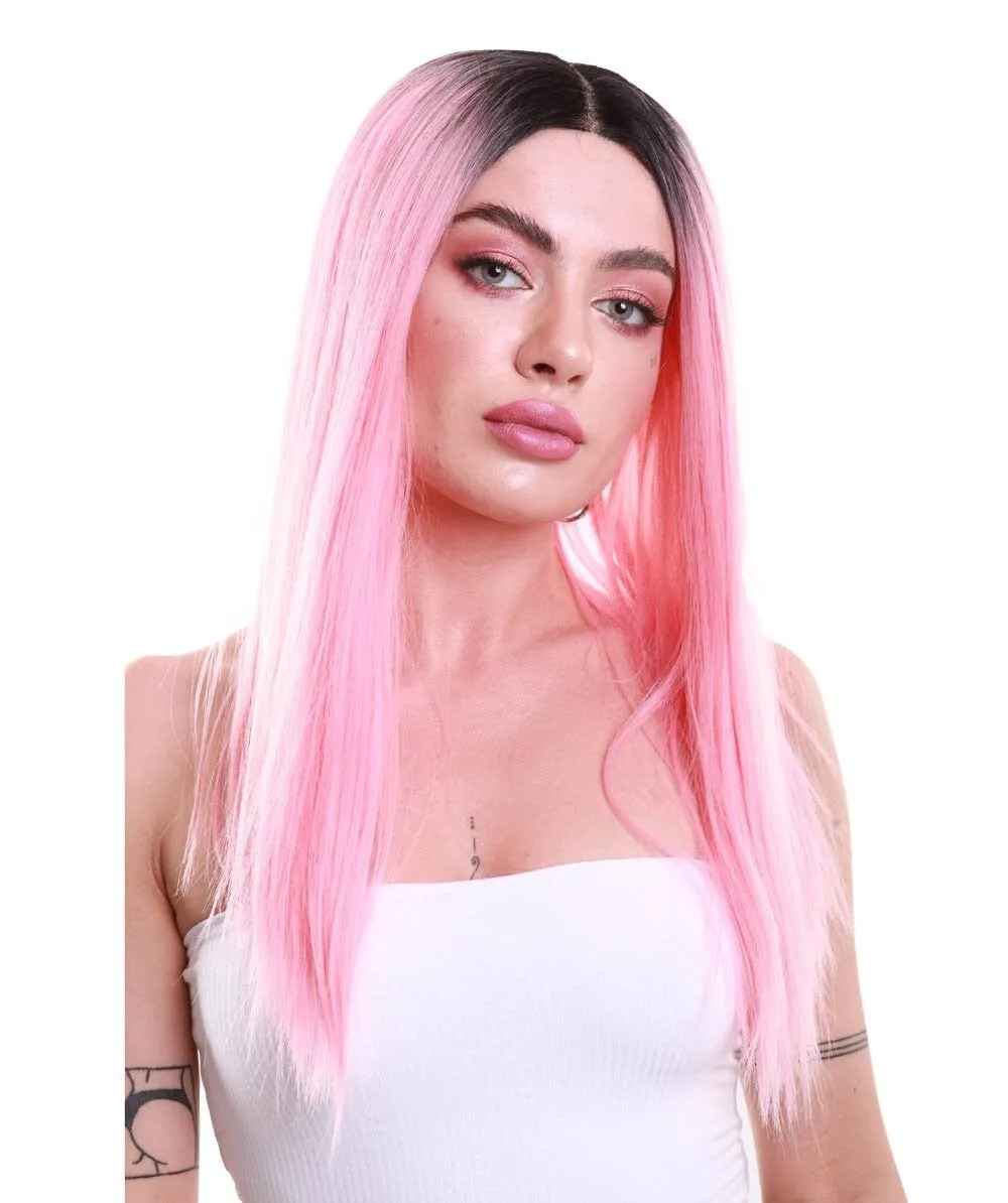 Kim Long Straight Center Part Lace Front with Dark Roots - Adult Fashion Wigs | Nunique | Nunique