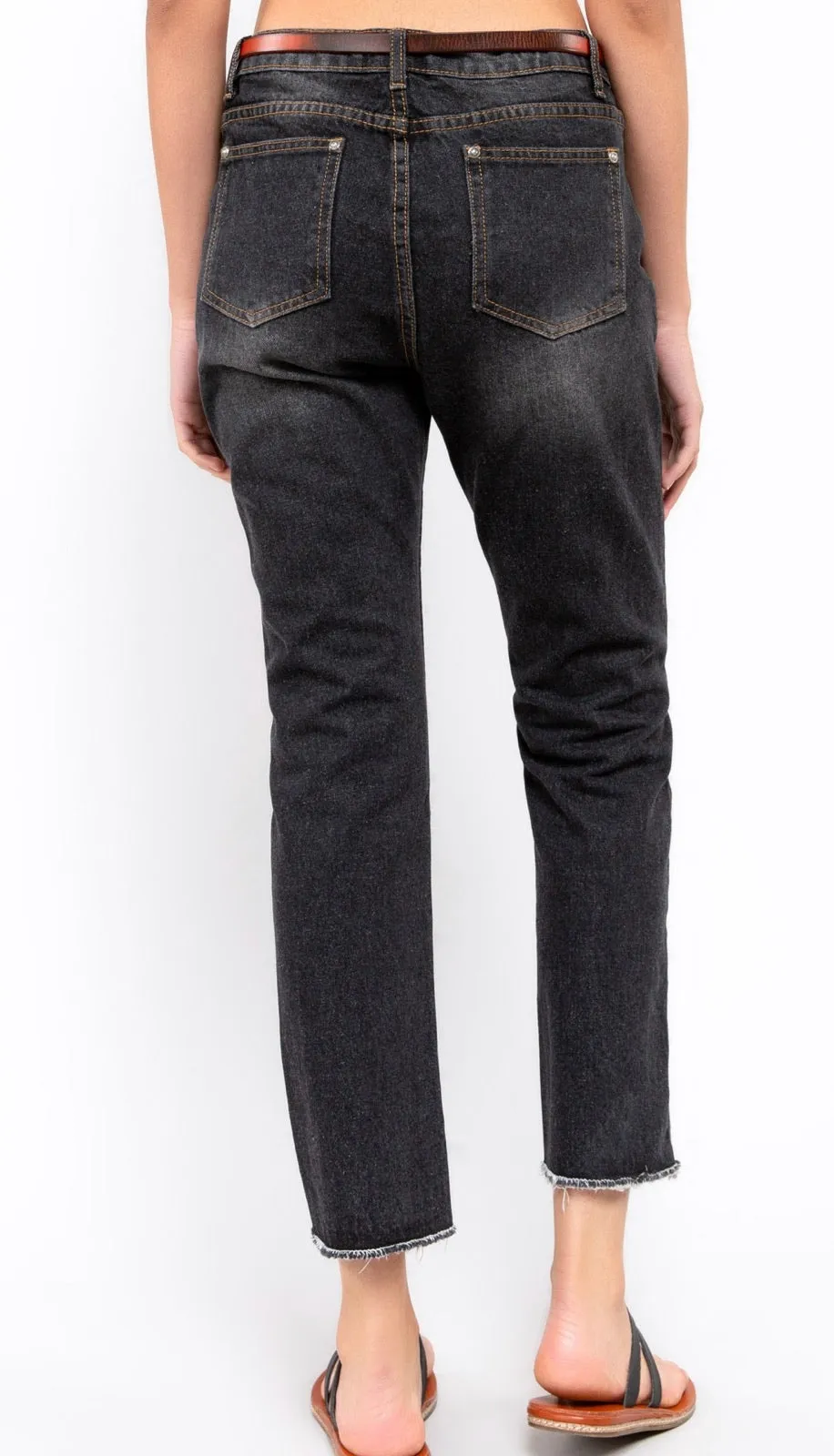 Meshed Back Denim Jeans