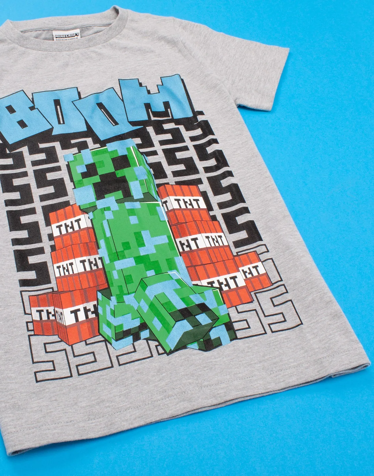 Minecraft Boom Boys T-Shirt Grey