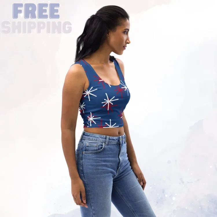 Patriotic Blue Crop Top