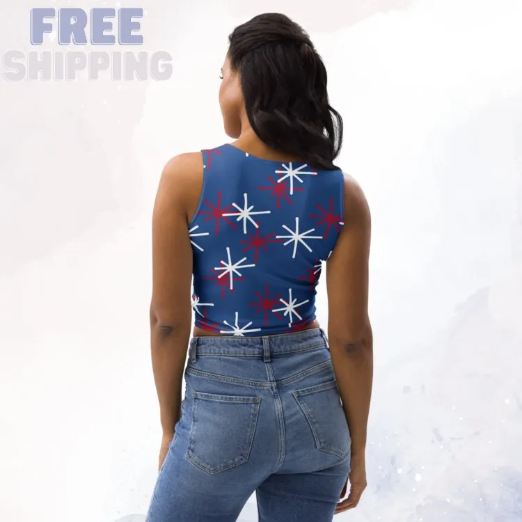 Patriotic Blue Crop Top