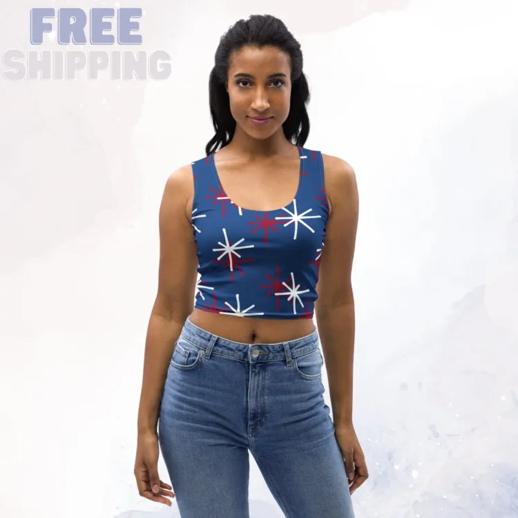 Patriotic Blue Crop Top