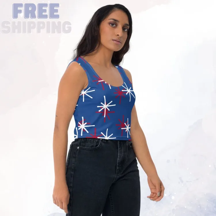 Patriotic Blue Crop Top