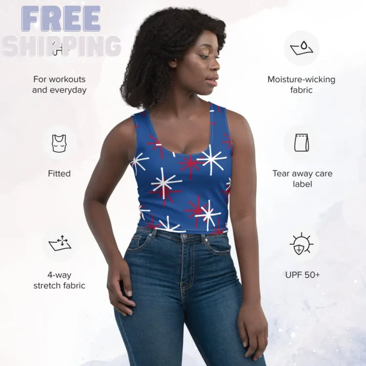 Patriotic Blue Crop Top