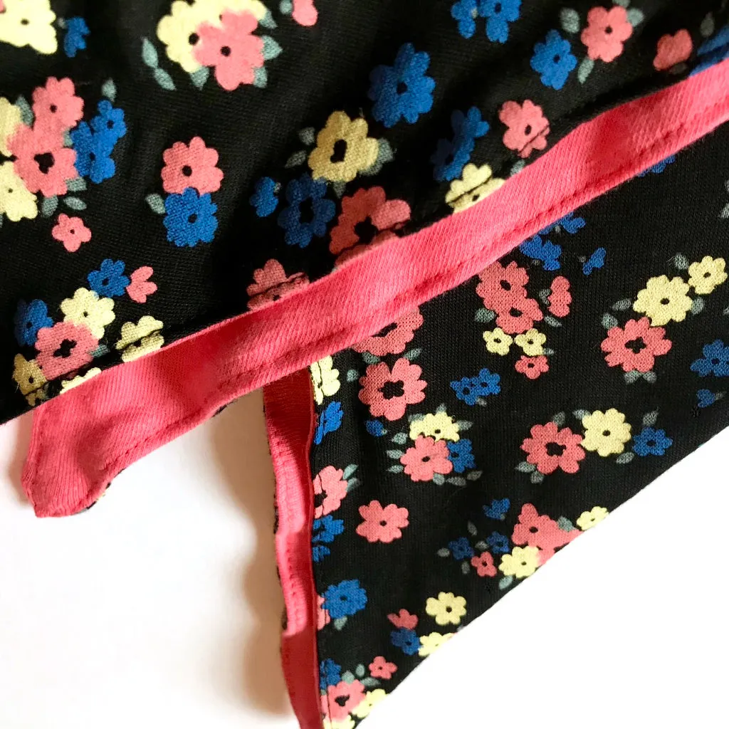 Pretty Chemo Double Sided Bright & Black Floral Headscarf