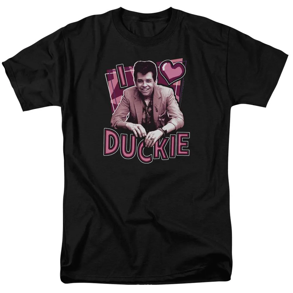 Pretty In Pink I Heart Duckie Mens T Shirt Black