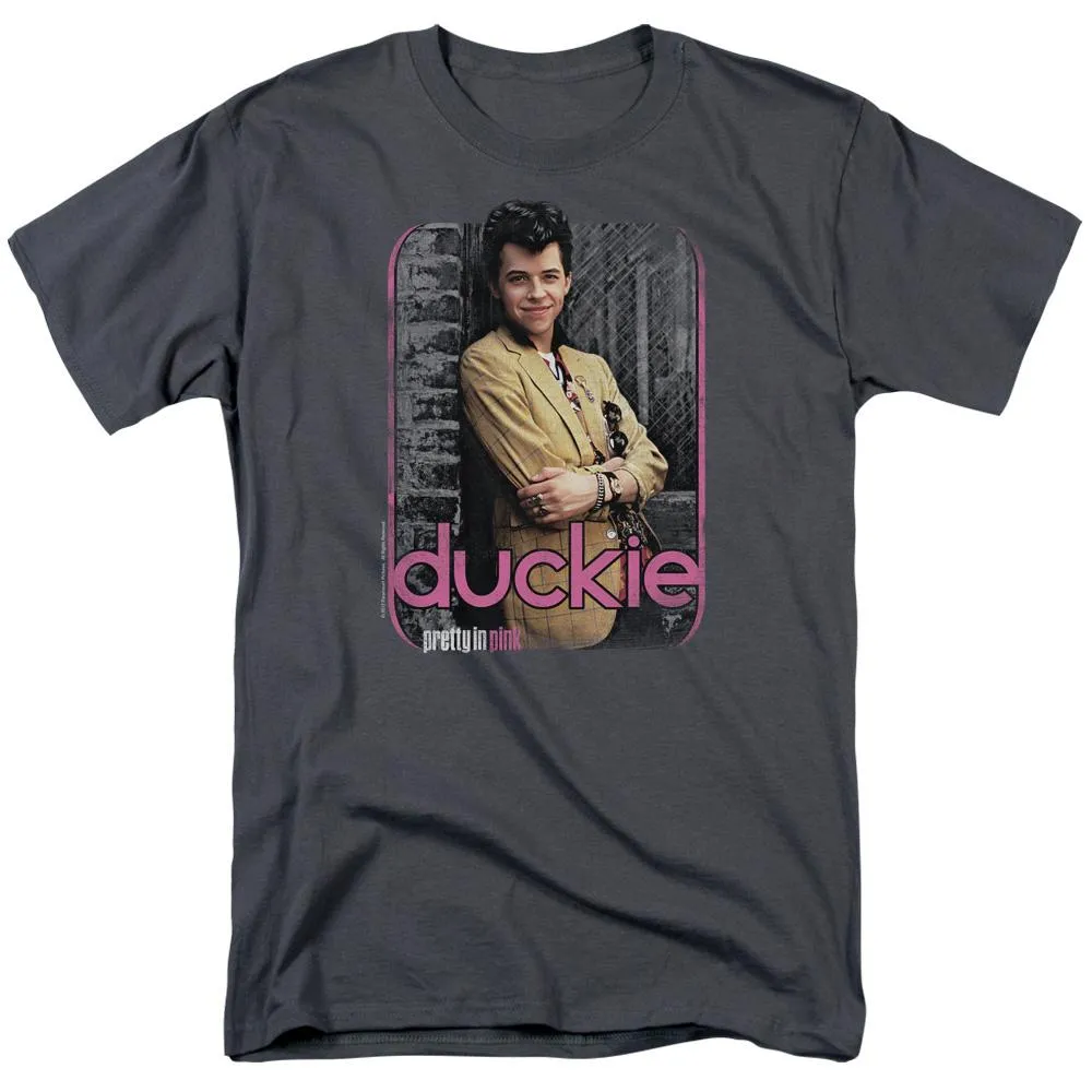 Pretty In Pink Just Duckie Mens T Shirt Charcoal