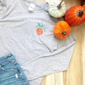 Pumpkin Monogram Long Sleeve Gemma Tee