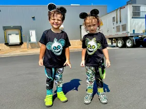 Punk Mickey Jogger Pants With Straps Unisex Boys Girls Sizes