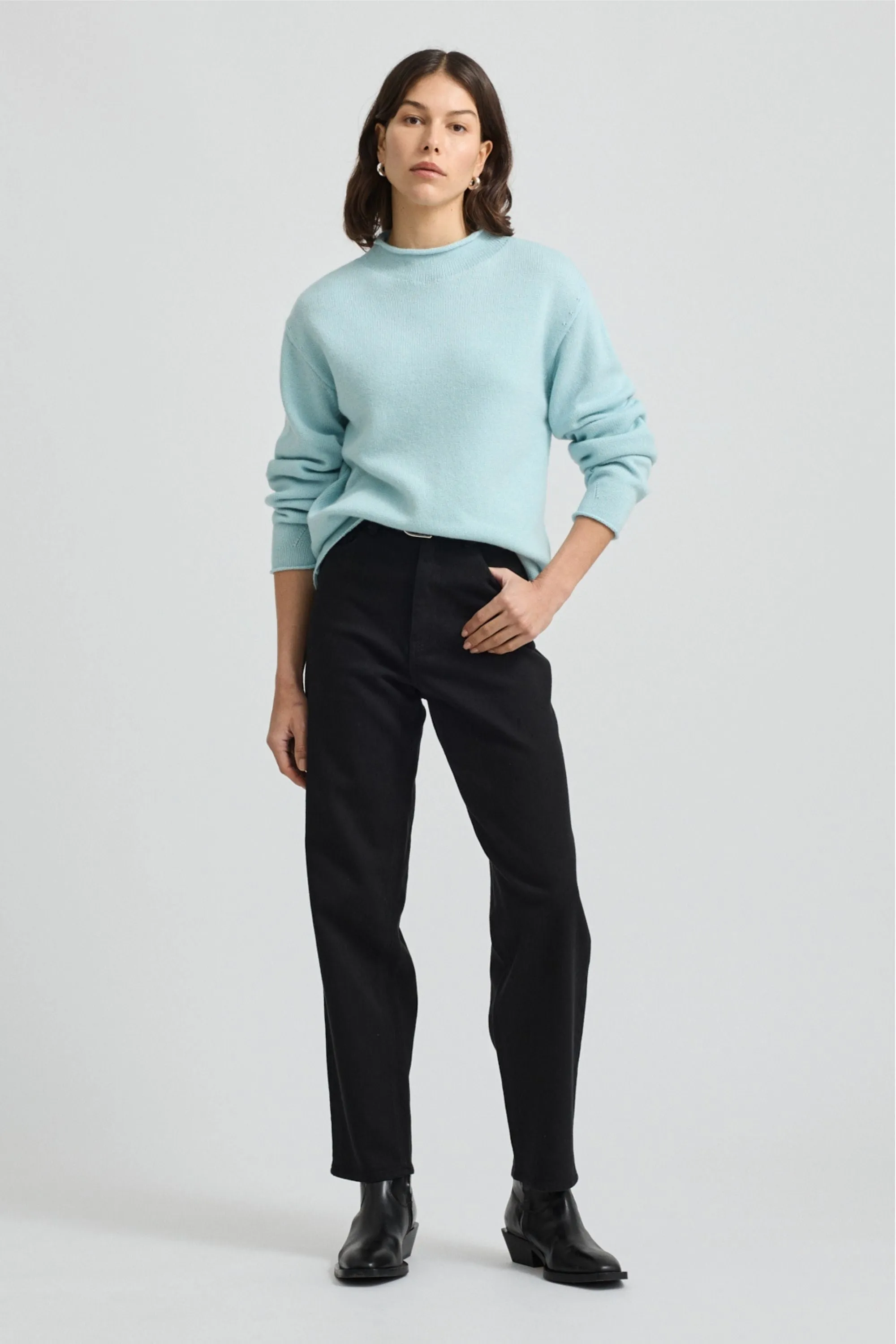 RELAXED FIT MOCK NECK - 5214