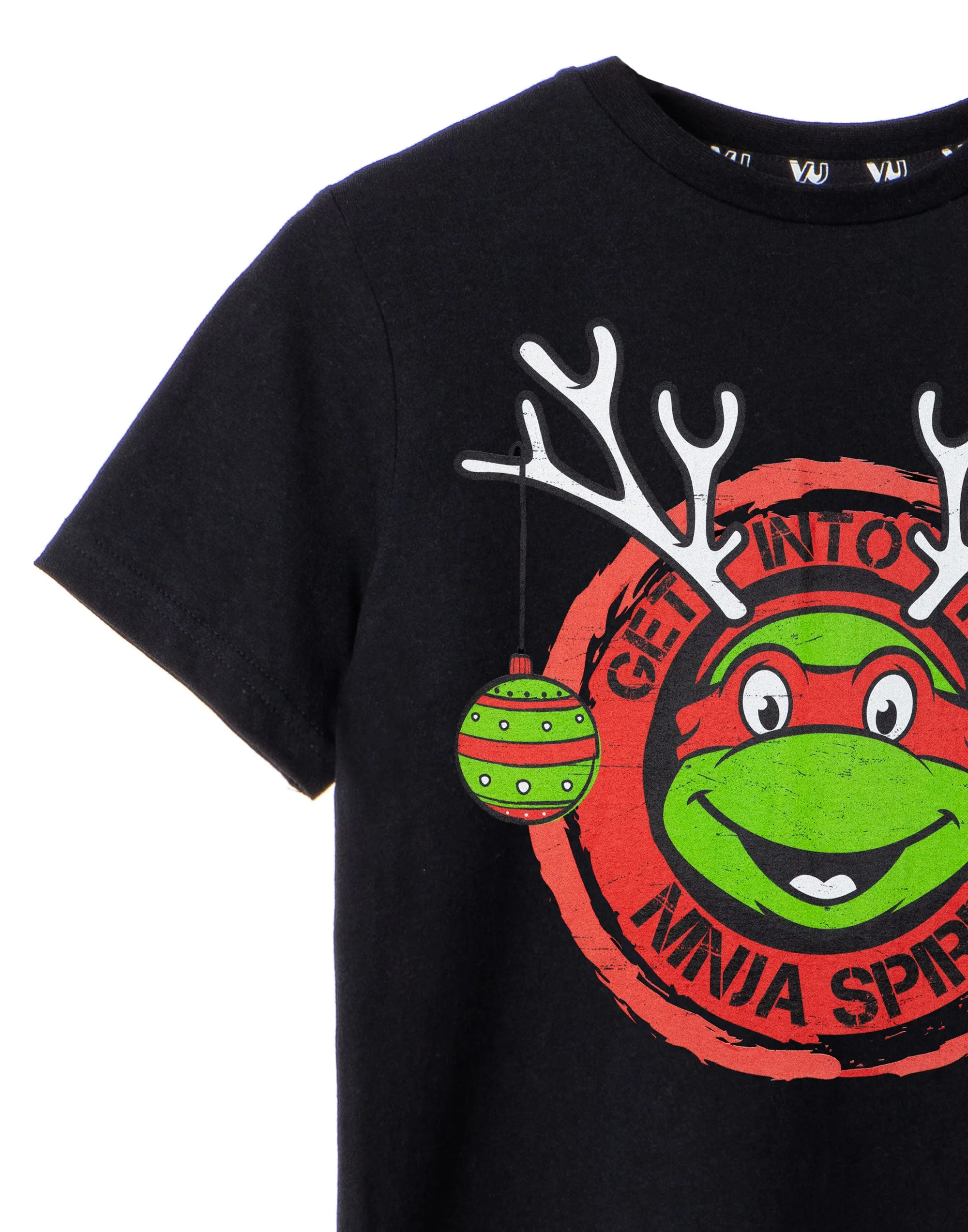 Teenage Mutant Ninja Turtles Raphael Ninja Spirit Boys Black Christmas T-Shirt