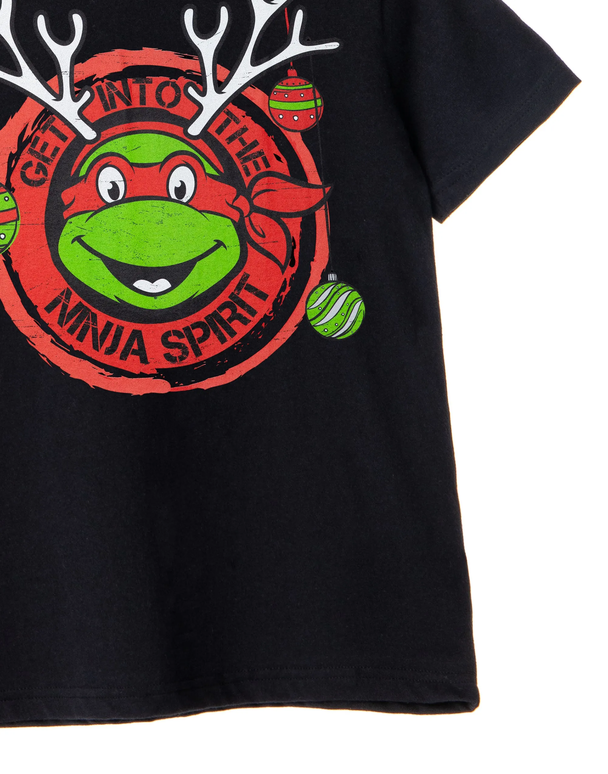 Teenage Mutant Ninja Turtles Raphael Ninja Spirit Boys Black Christmas T-Shirt