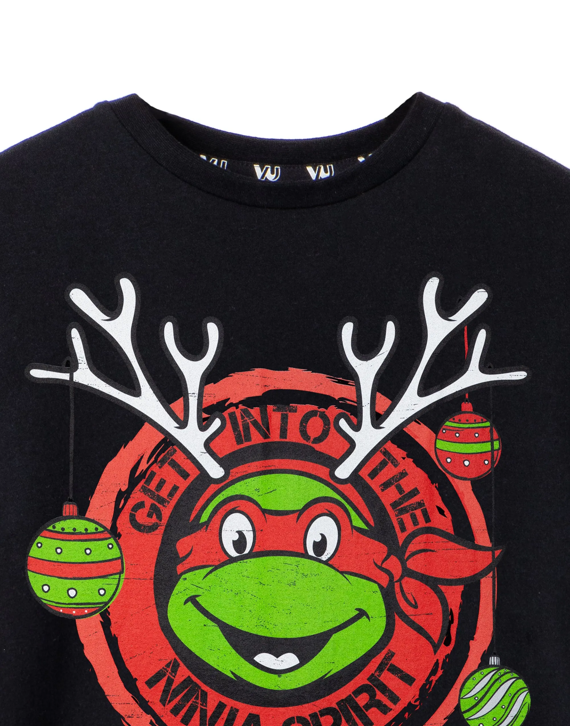 Teenage Mutant Ninja Turtles Raphael Ninja Spirit Boys Black Christmas T-Shirt