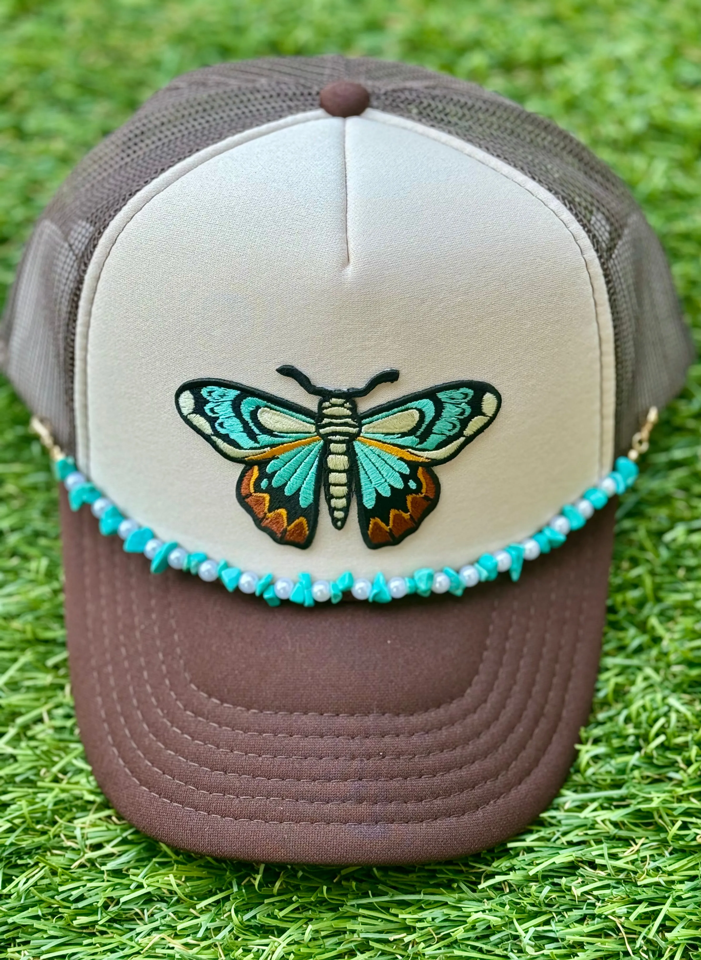 Turquoise Butterfly Trucker Hat