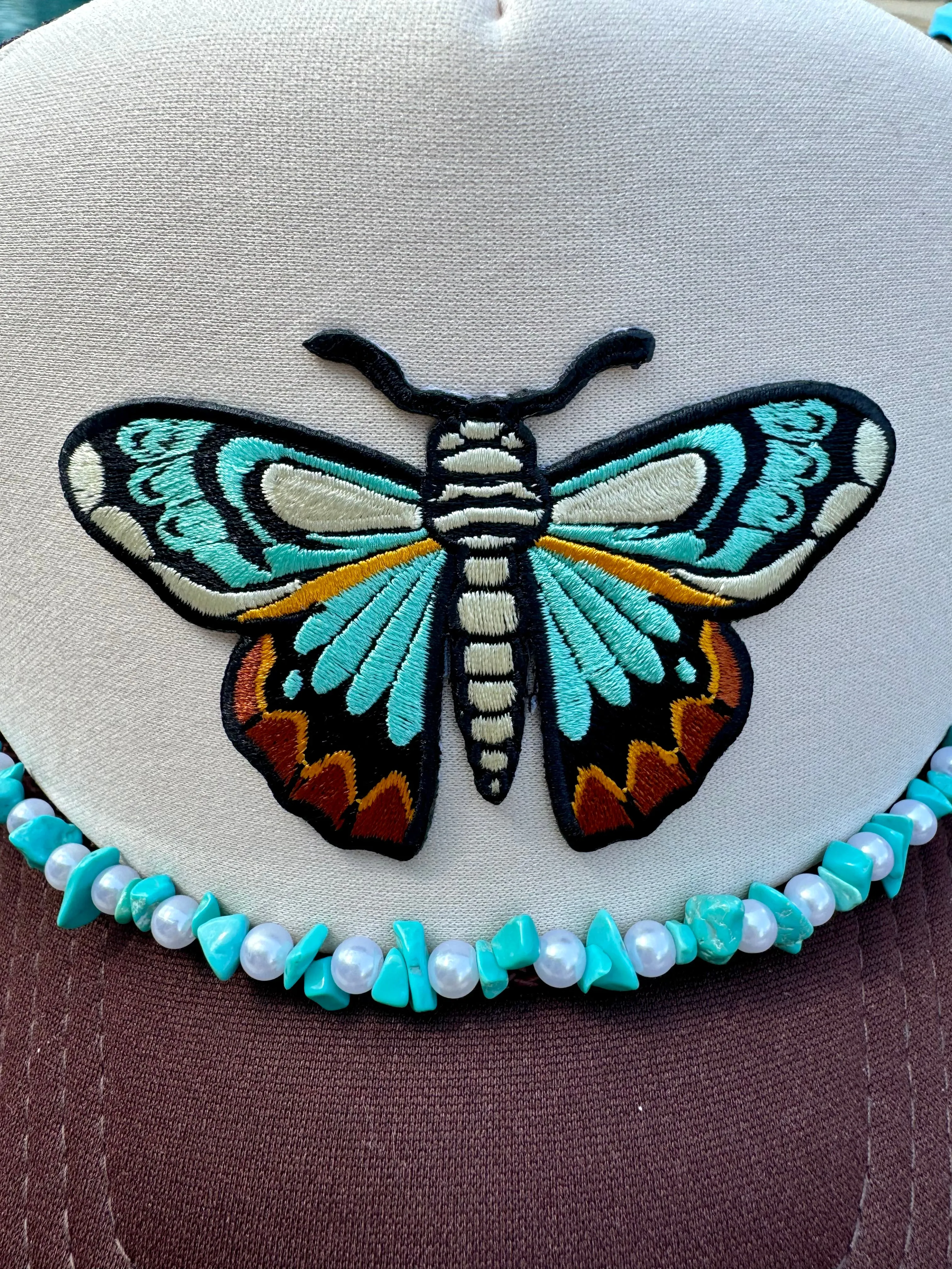 Turquoise Butterfly Trucker Hat