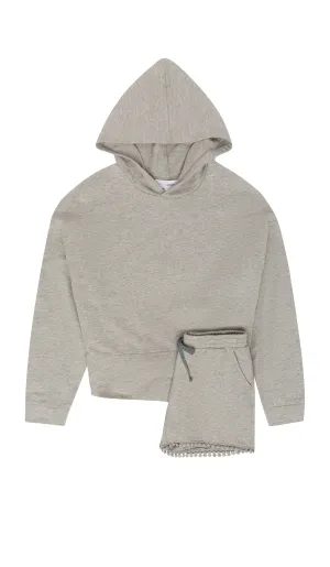 VENICE BEACH HOODIE AND SHORTS IN MOTTLED GREY